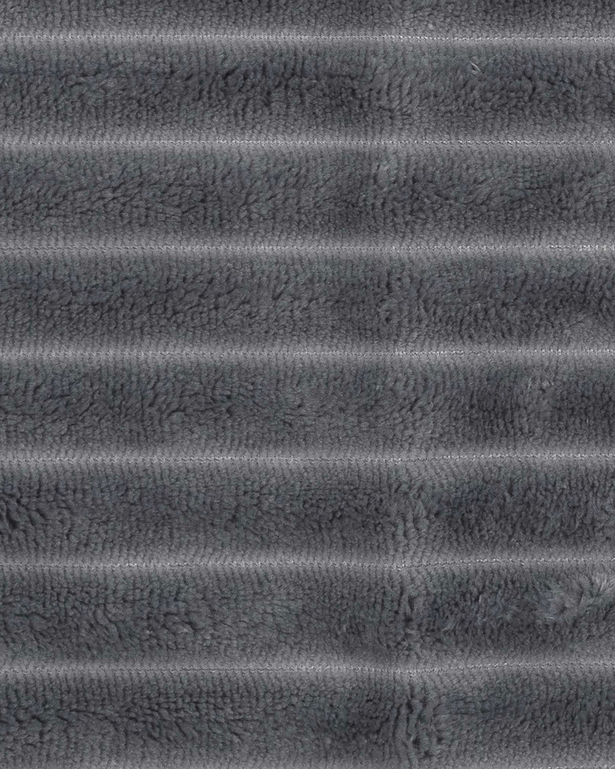 4 Bambury Channel Plush Velour Striped Fleece Robe Medium/Large Steel - Grey, 4 of 4