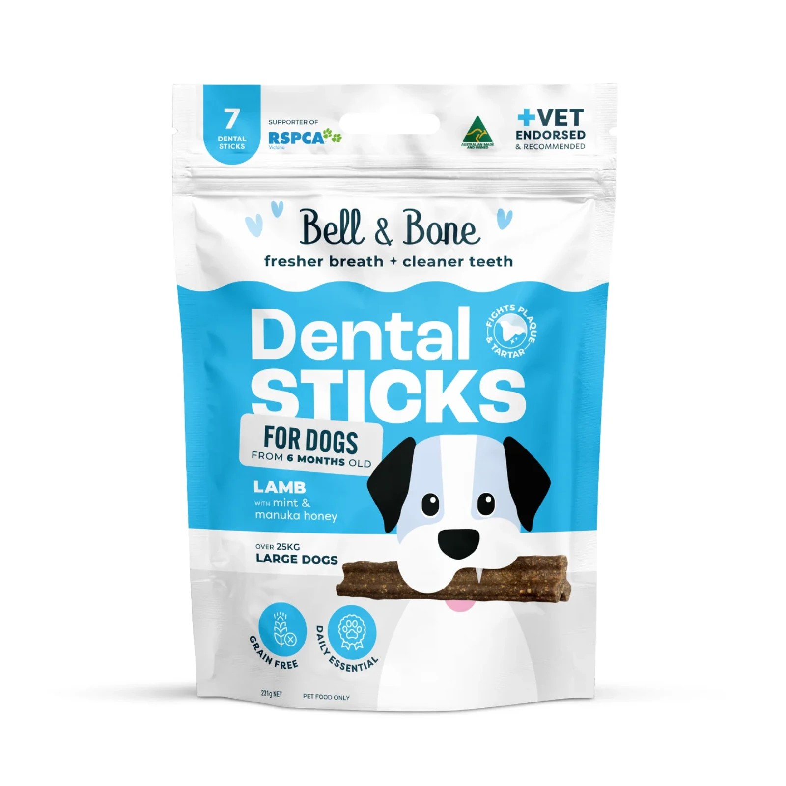 1 Bell And Bone Dental Sticks - Lamb, Mint And Manuka Honey Flavour For Dogs - Large, 1 of 2