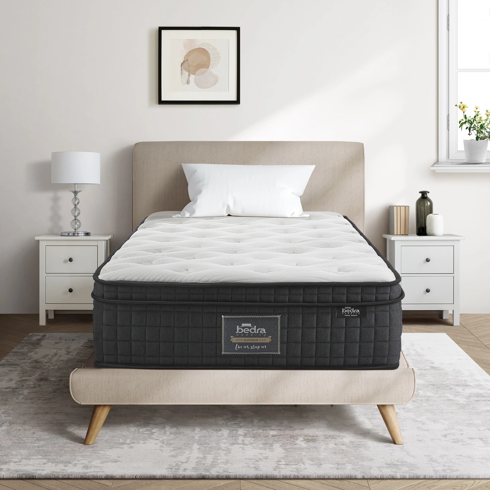 2 Bedra Bedding King Single Mattress Cool Gel Foam Pocket Spring 34cm With Pillow
 - Multi, 2 of 9