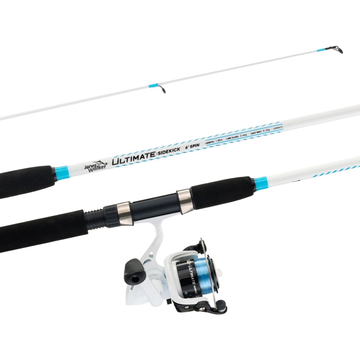 3 Jarvis Walker Ultimate Sidekick Junior Spin Combo - 6ft., Blue and White, 3 of 6