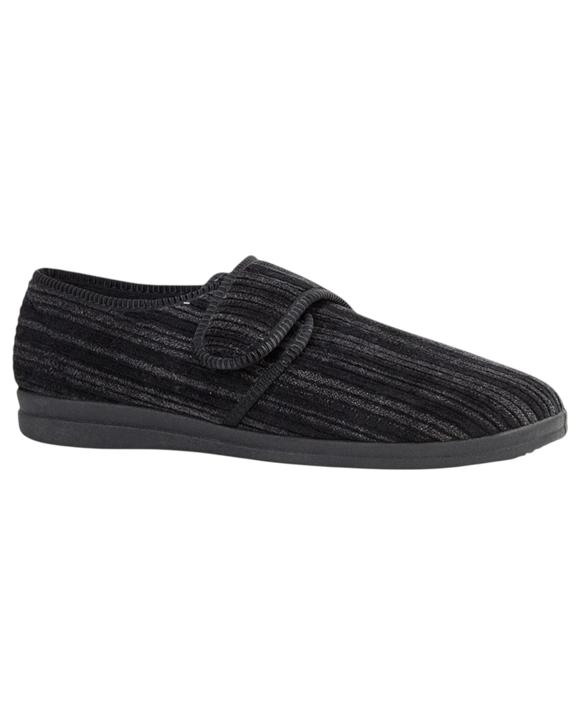 Grosby Mens Thurston Black Slippers Moccasins Warm Night Shoes