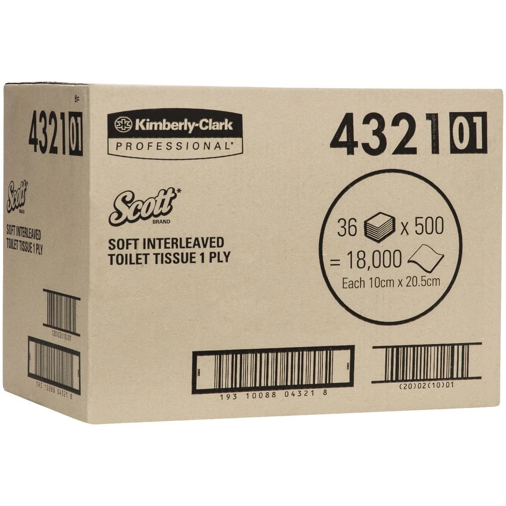 4 Scott Soft Interleaved Toilet Tissue White 4321 36 Packs, 4 of 4