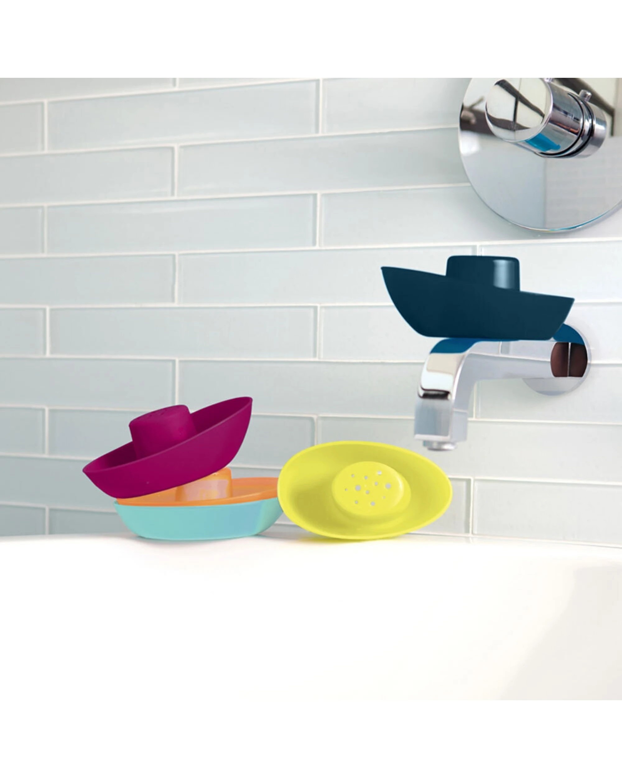 6 Boon 5pc Fleet Stacking Boats Cup Set w/ Jellies Suction Cup Bath Toy - Multi, 6 of 8