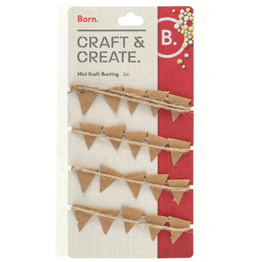 1 Born Mini Kraft Bunting 2m, 1 of 2