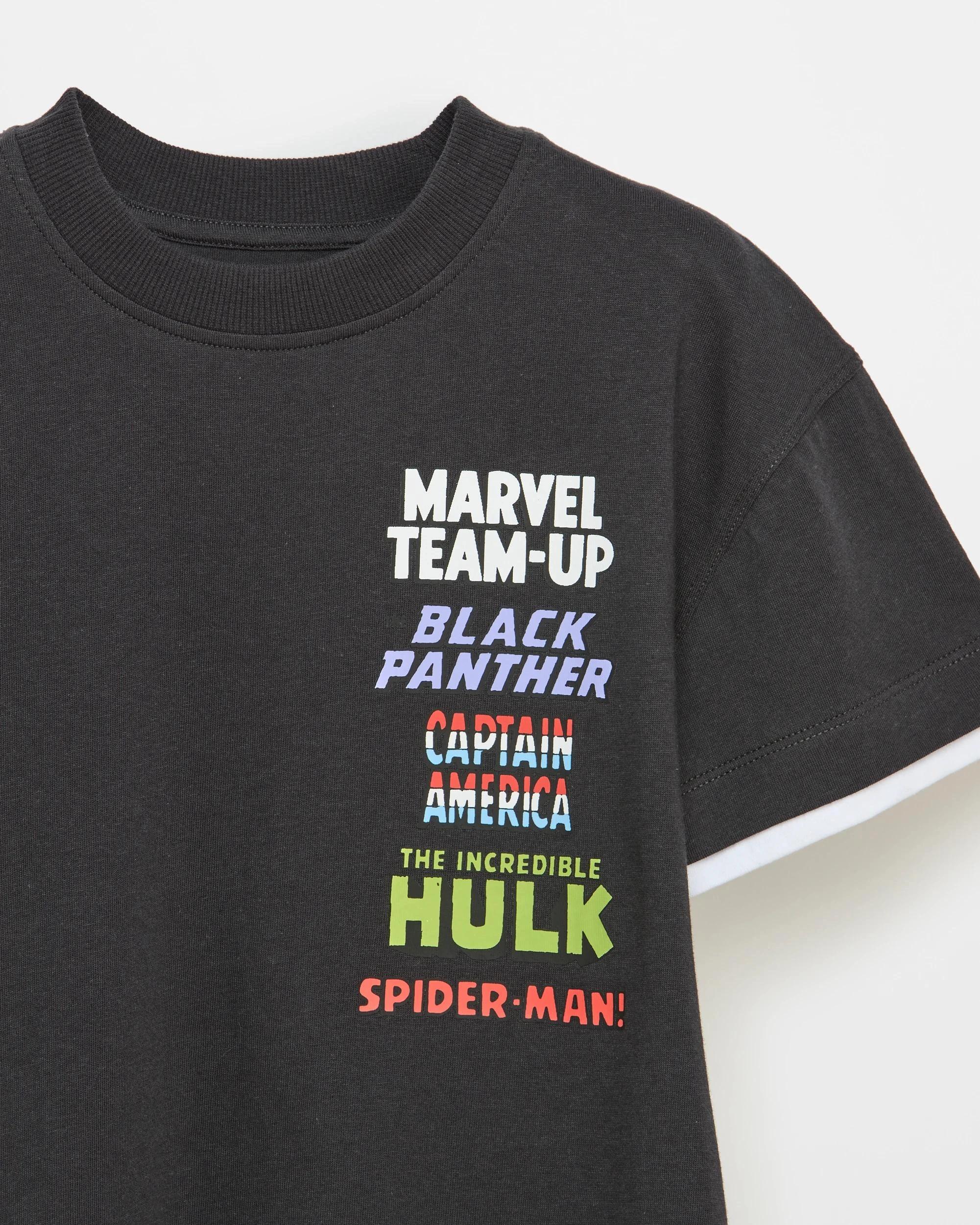 2 Disney Marvel Team Australian Cotton Oversized T-shirt CHARCOAL, 2 of 3