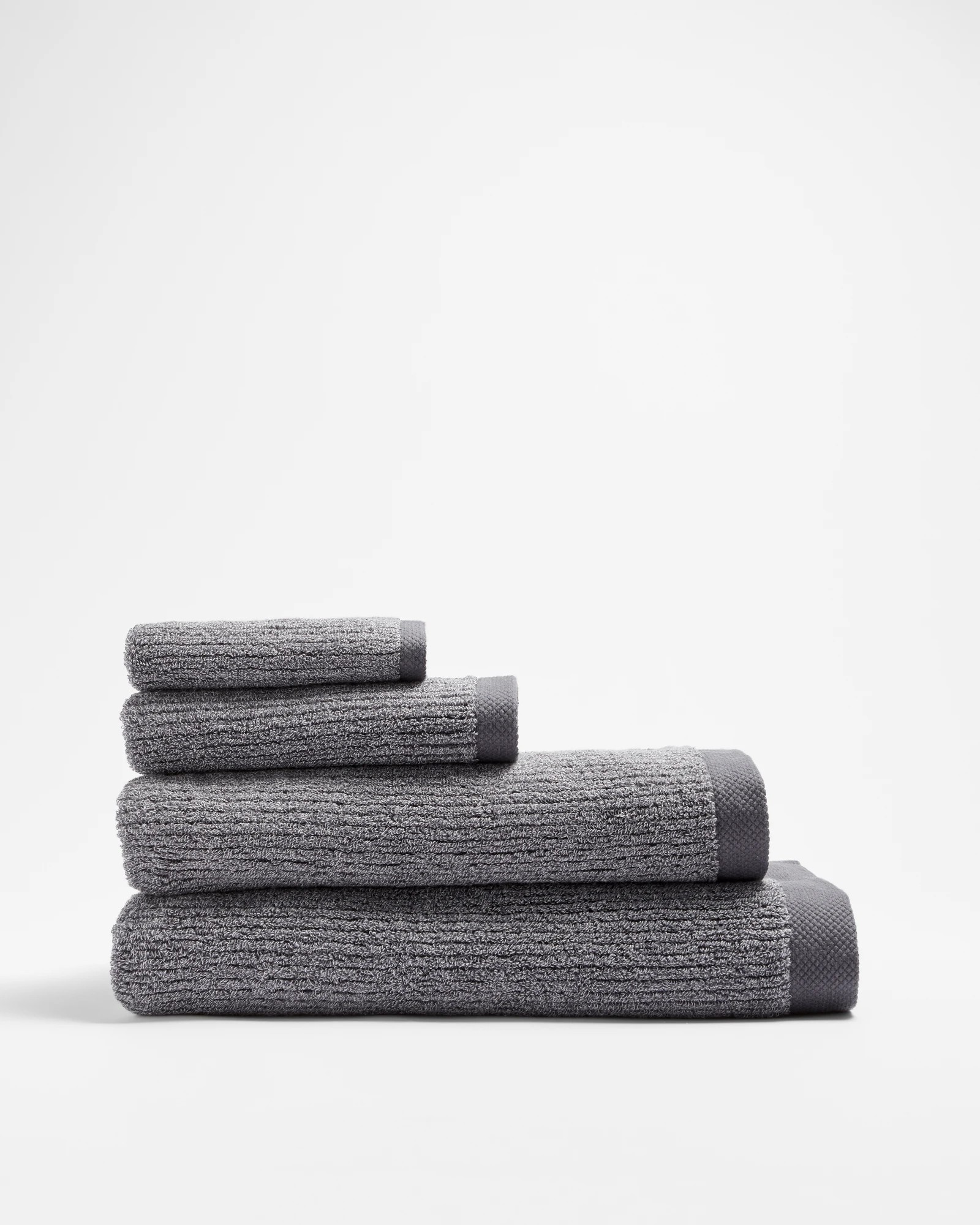 3 Target Australian Cotton Ribbed Face Washer - Piper - Charcoal Marle - Grey, 3 of 3