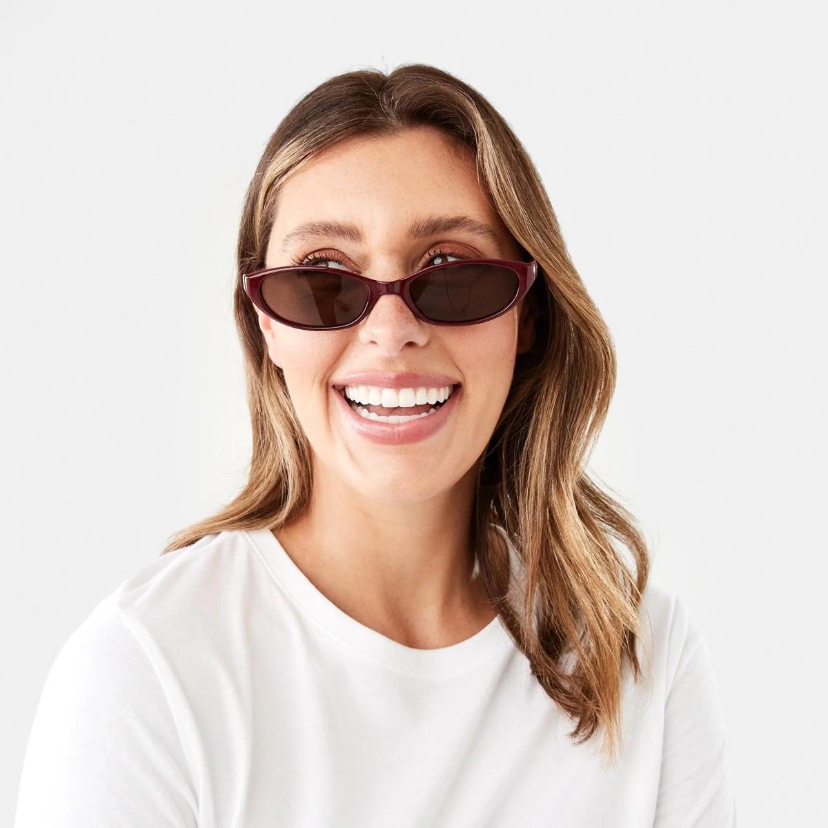 5 Thin Cat Eye Sunglasses Red, 5 of 6