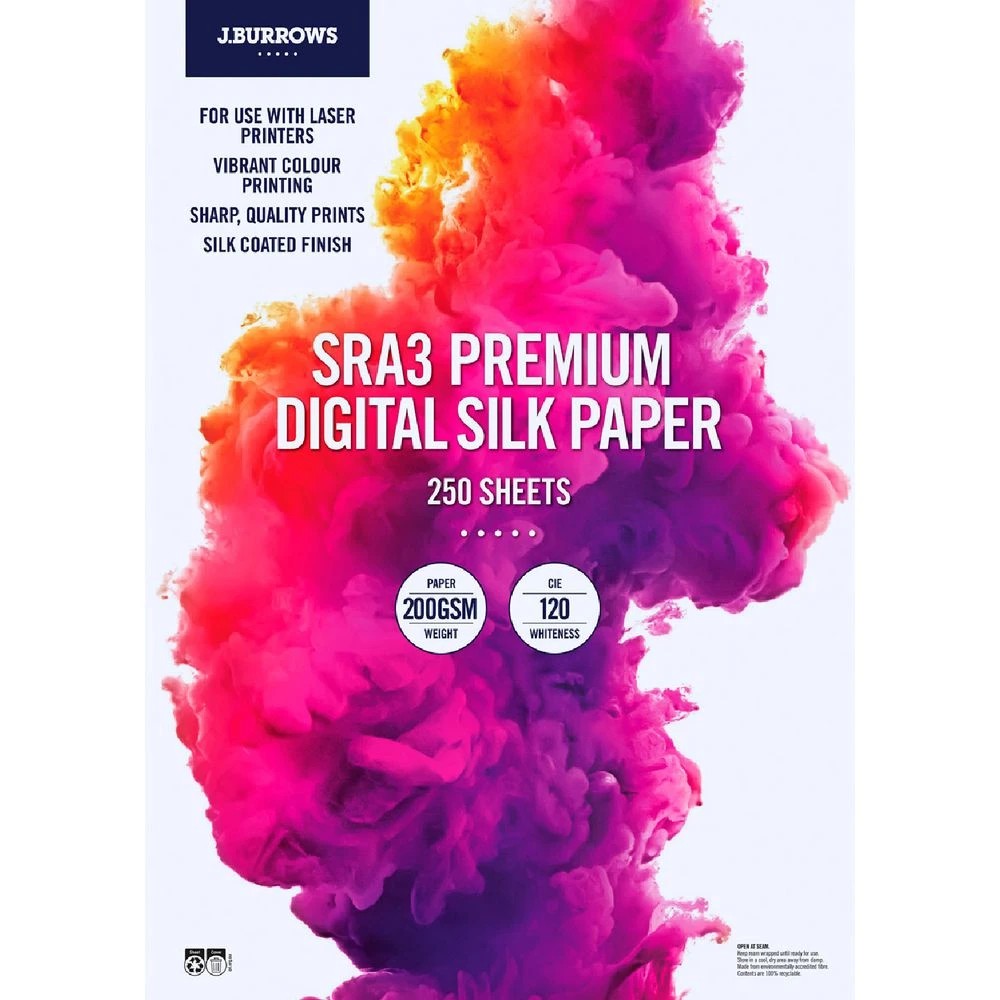 1 J.Burrows SRA3 200gsm Digital Silk Paper 250 Sheets, 1 of 2