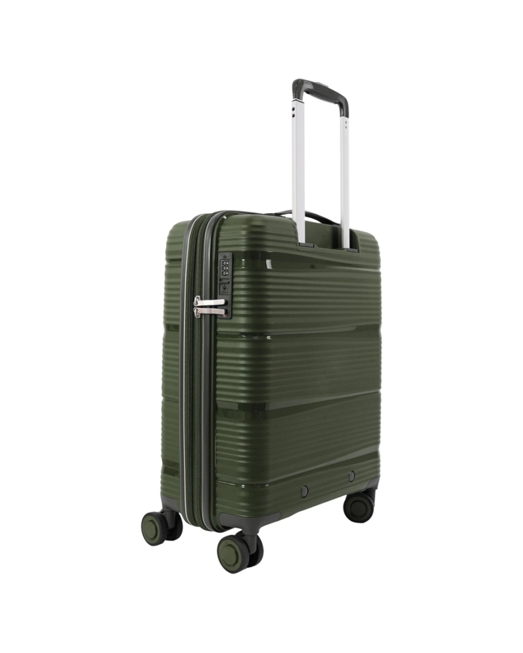 5 Pierre Cardin 2pc Polypropolene (PP) Medium & Cabin Luggage Suitcase Set - Green, 5 of 7