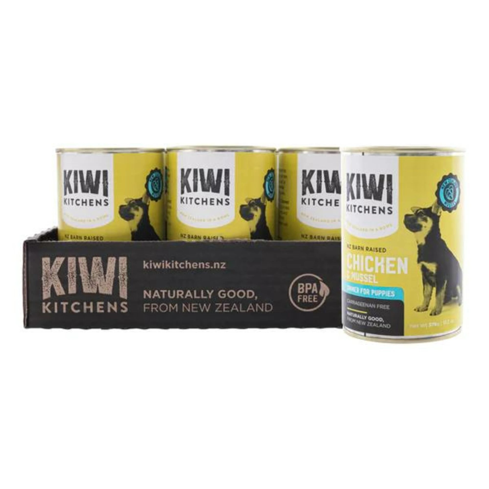 1 Kiwi Kitchens Puppy Beef & Mussel 375g 9pk, 1 of 1