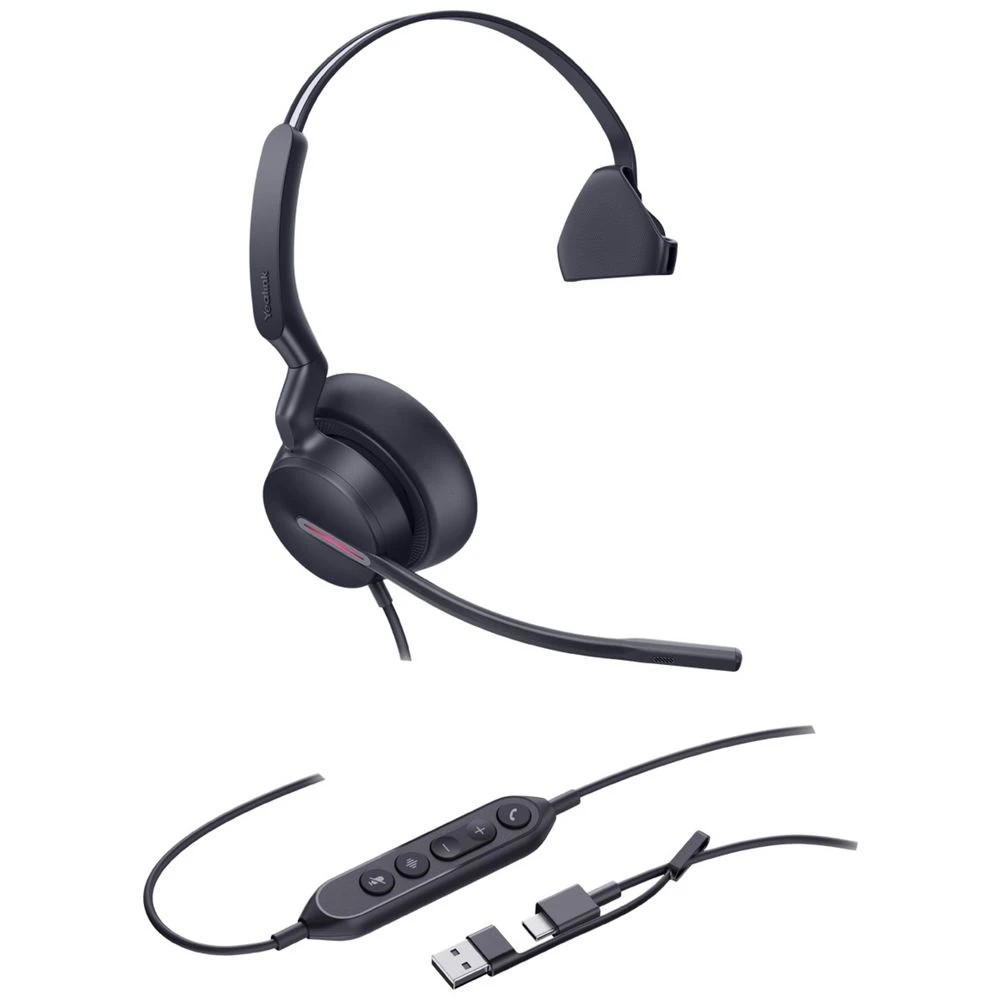 1 Yealink UH46 Mono Wired Headset Black, 1 of 2