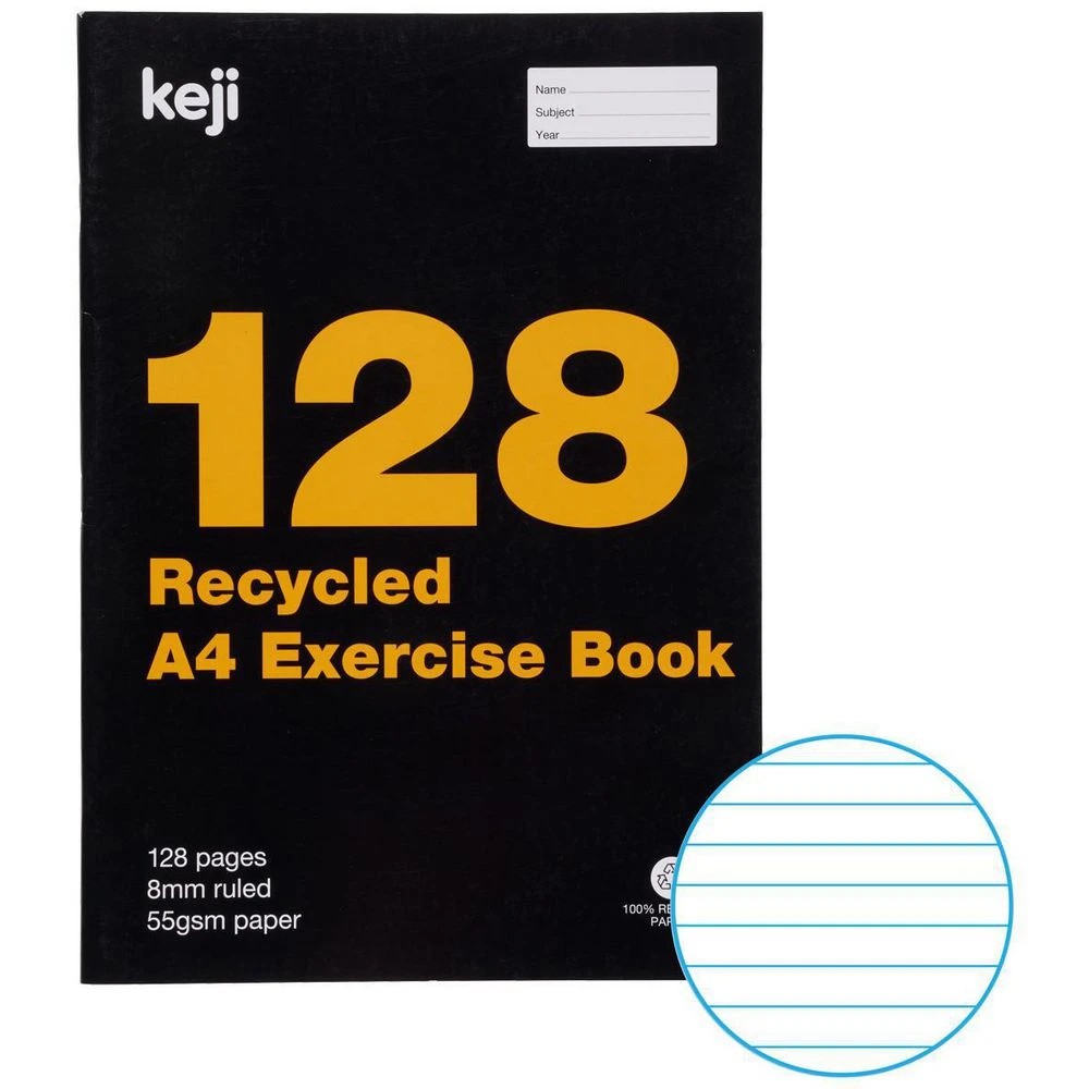 1 Keji A4 55gsm 8mm Ruled Exercise Book 128 Page, 1 of 3