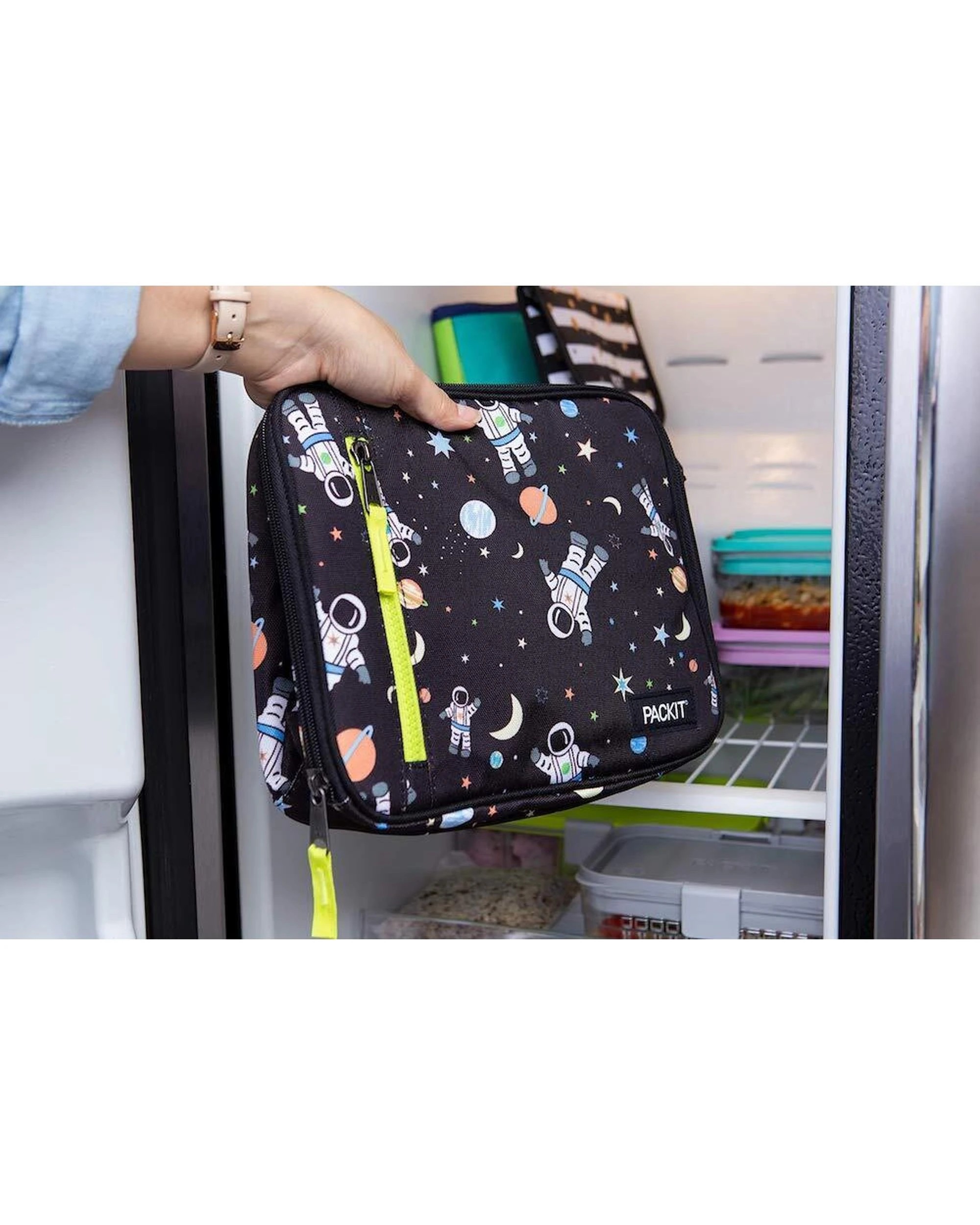 4 PackIt Classic Cooler  Lunch Box Bag Freeze and Go  Spaceman, 4 of 5