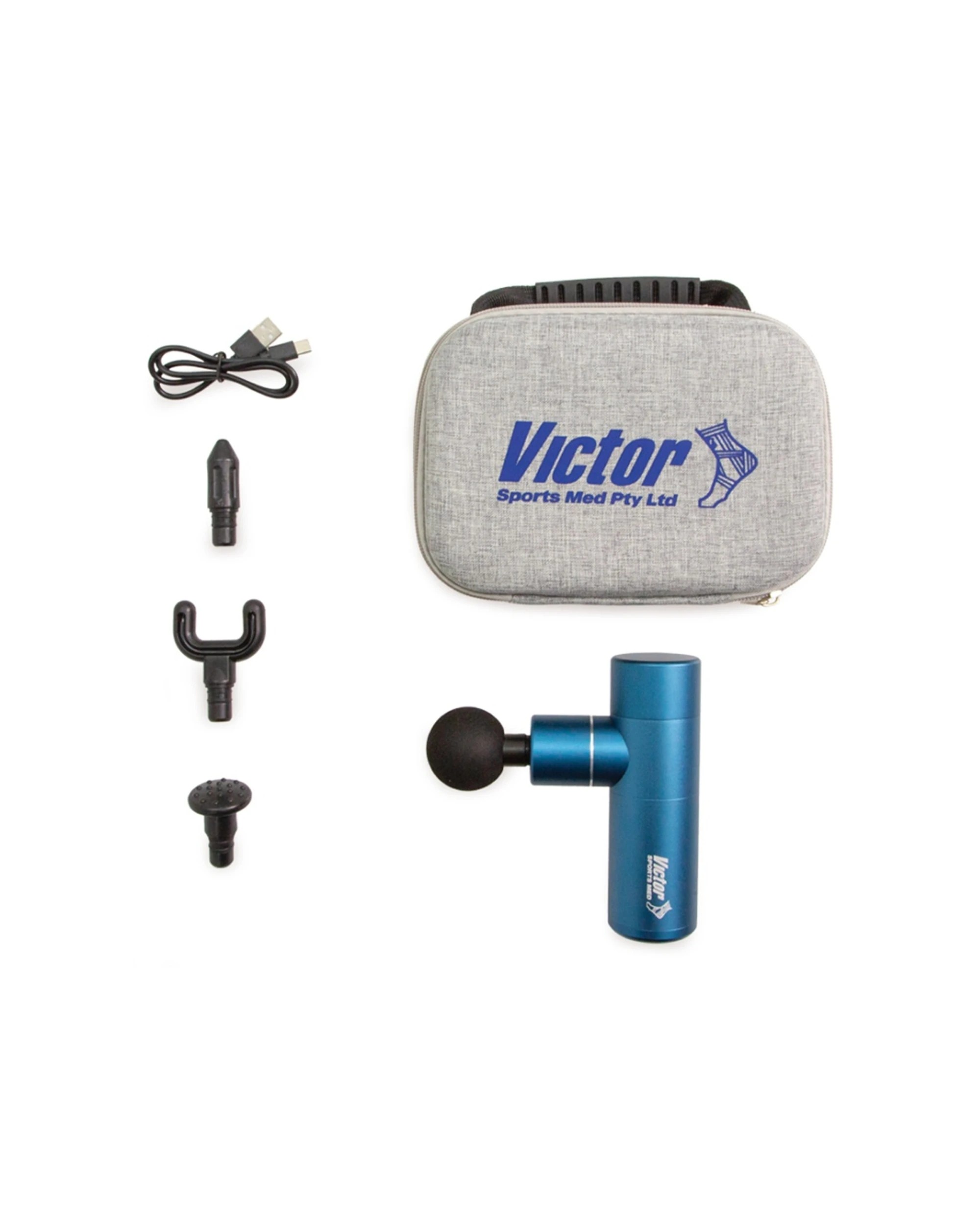 2 Victor Sports Portable Mini Vibration Massage Gun With Adjustable Speeds - Blue, 2 of 4