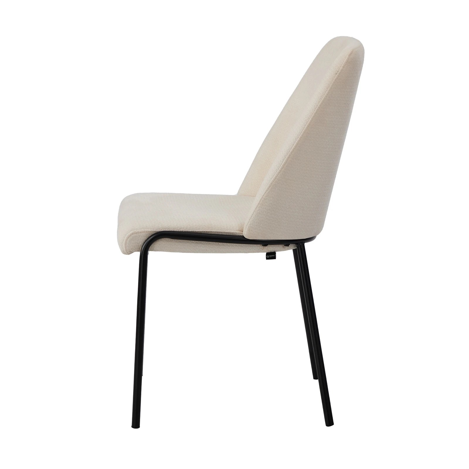 8 Oikiture Set of 4 Dining Chairs Chenille Fabric Kitchen Chair Padded Seat - Beige, 8 of 9