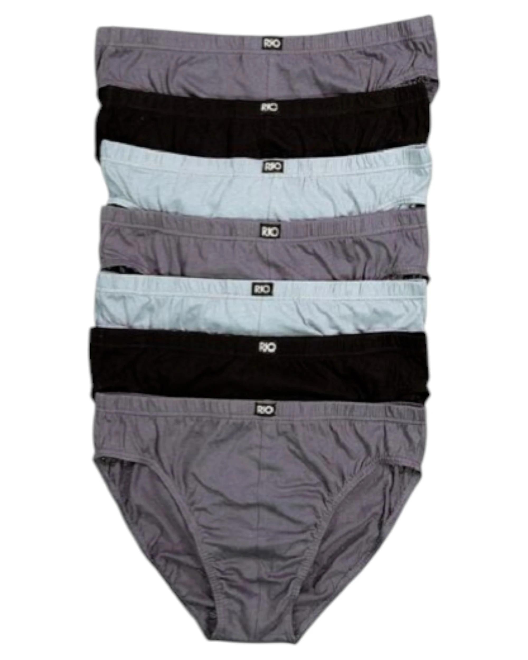 1 Rio 14 Pairs Mens Sexy Hipster Brief Cotton Underwear Jocks Grey GREY, 1 of 1