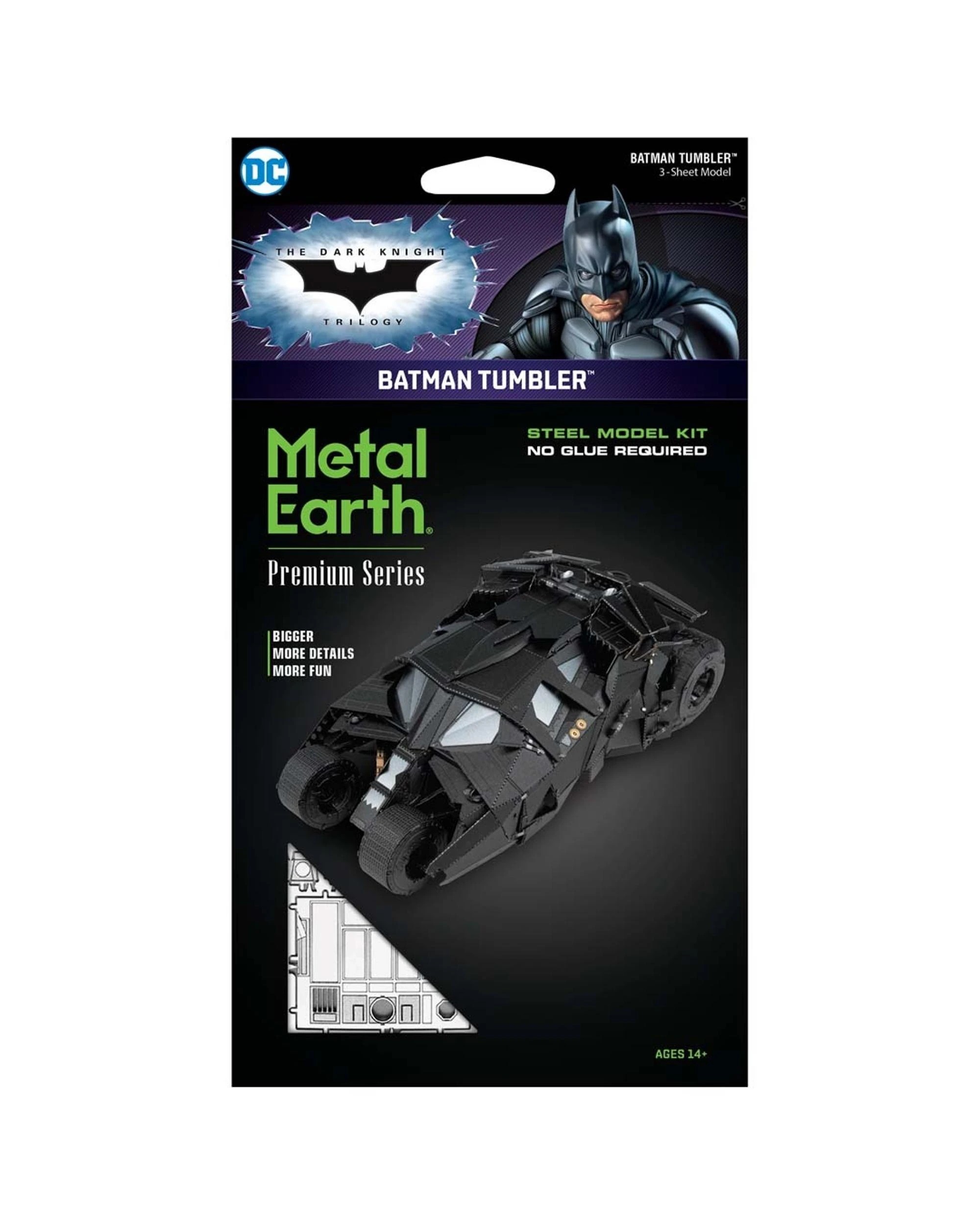 1 Metal Earth Premium Series Batman Tumbler Steel Model Kit, 1 of 7
