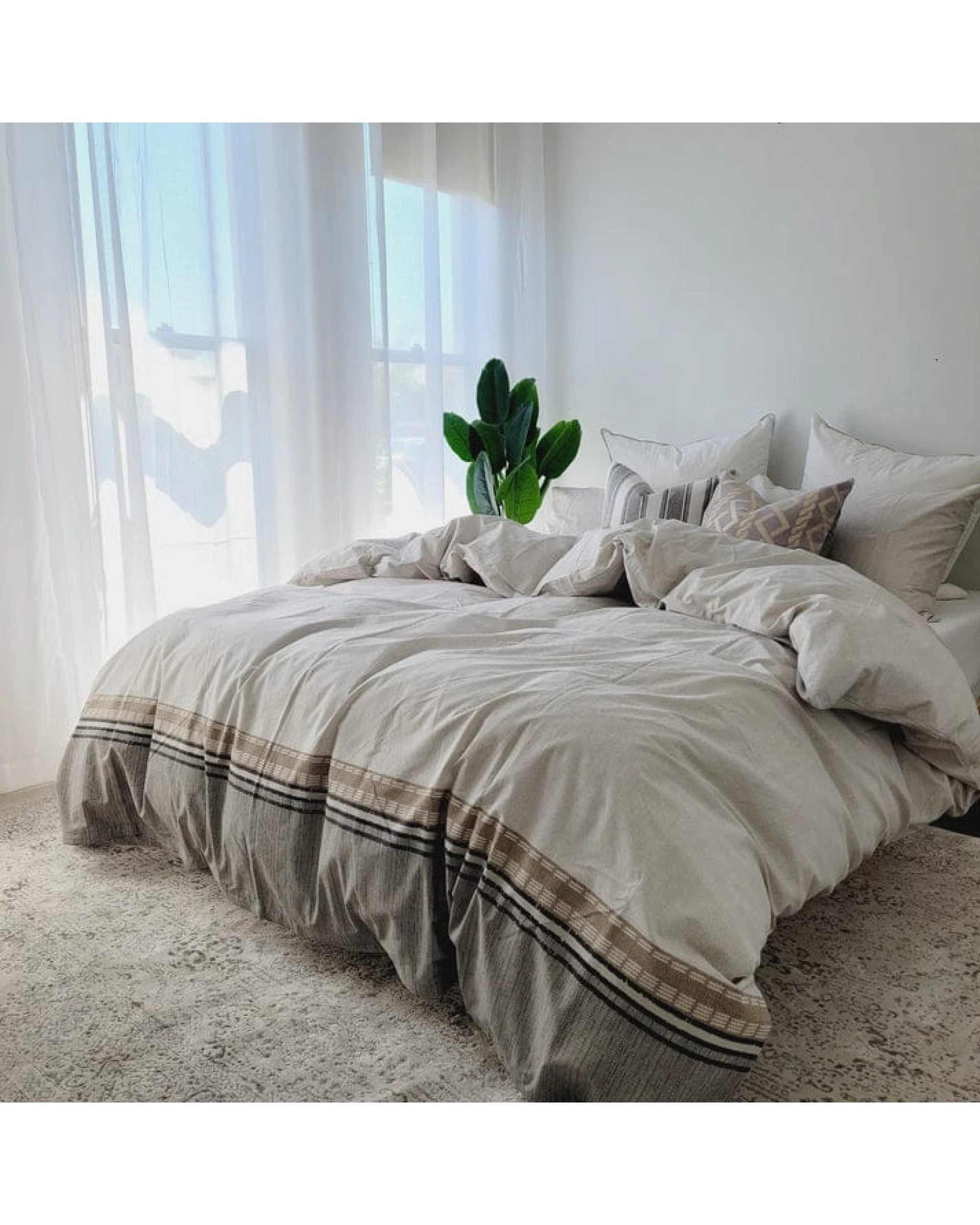 1 Amsons Pure Cotton Quilt Cover Set Aria - Queen Bed - Multi, 1 of 1