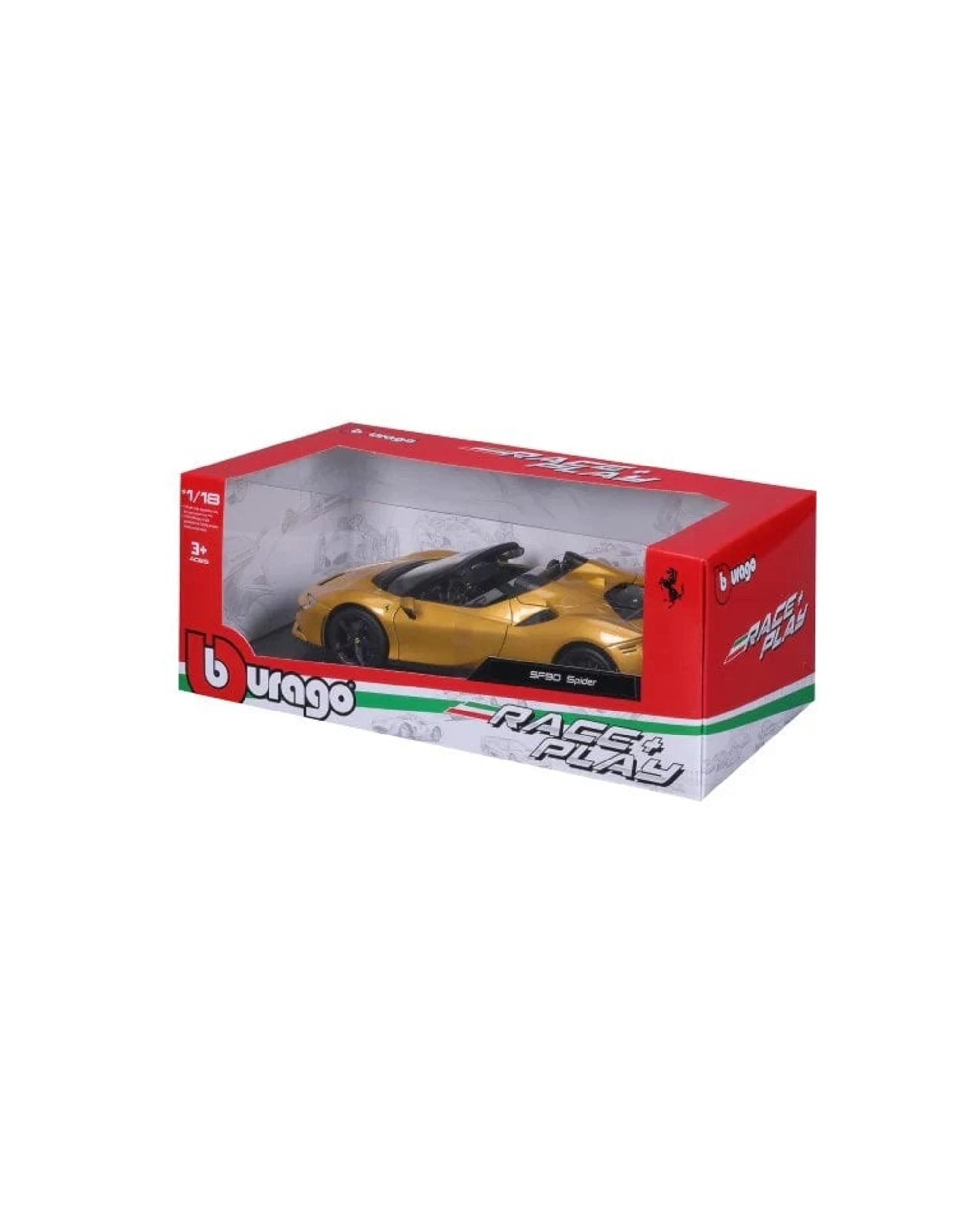 2 Bburago Race and Play 2021 Ferrari SF90 Stradale Spider 1:18 Scale Diecast Vehicle, 2 of 9
