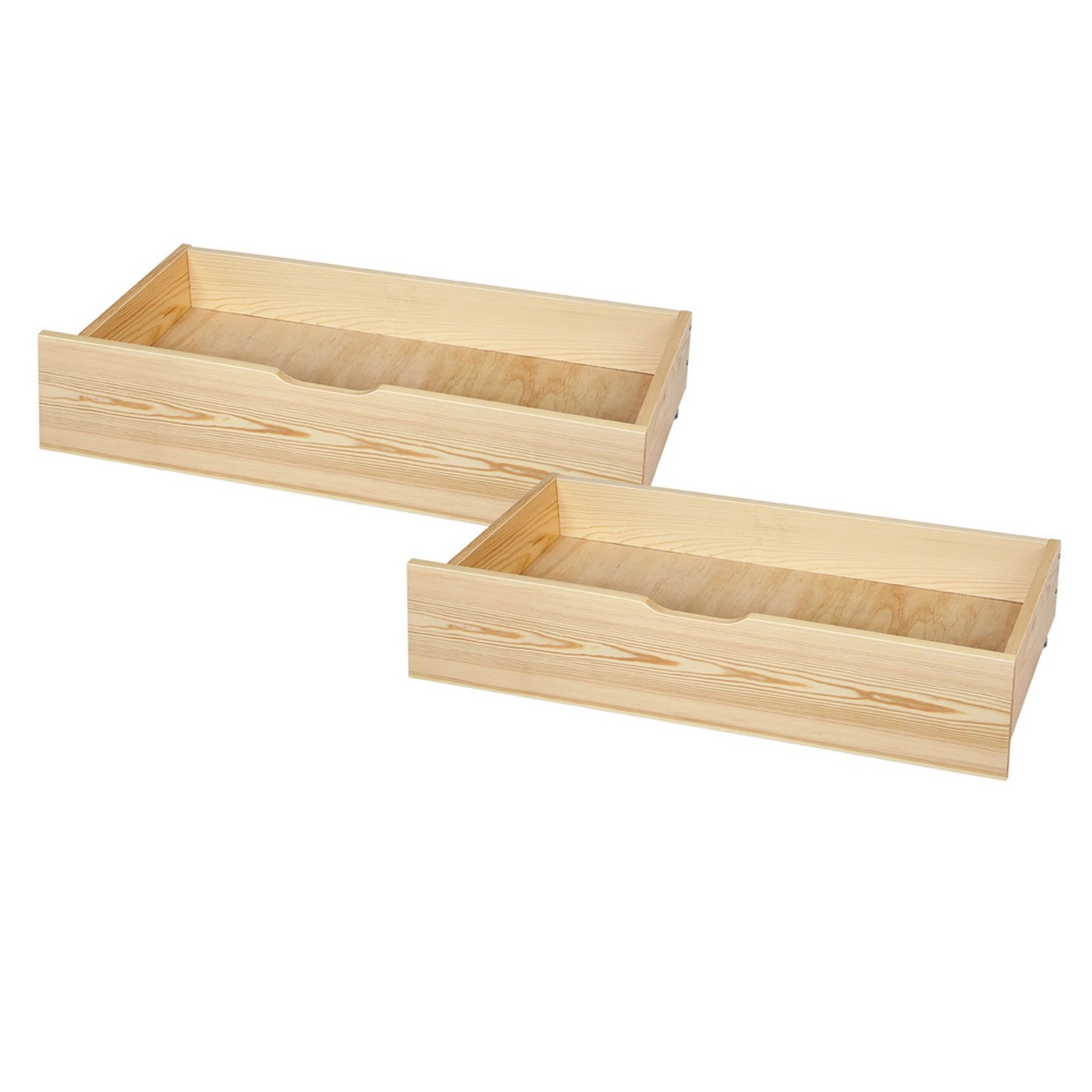1 Alfordson 2x Storage Drawers Trundle for Wooden Bed Frame Base Timber - Natural, 1 of 7