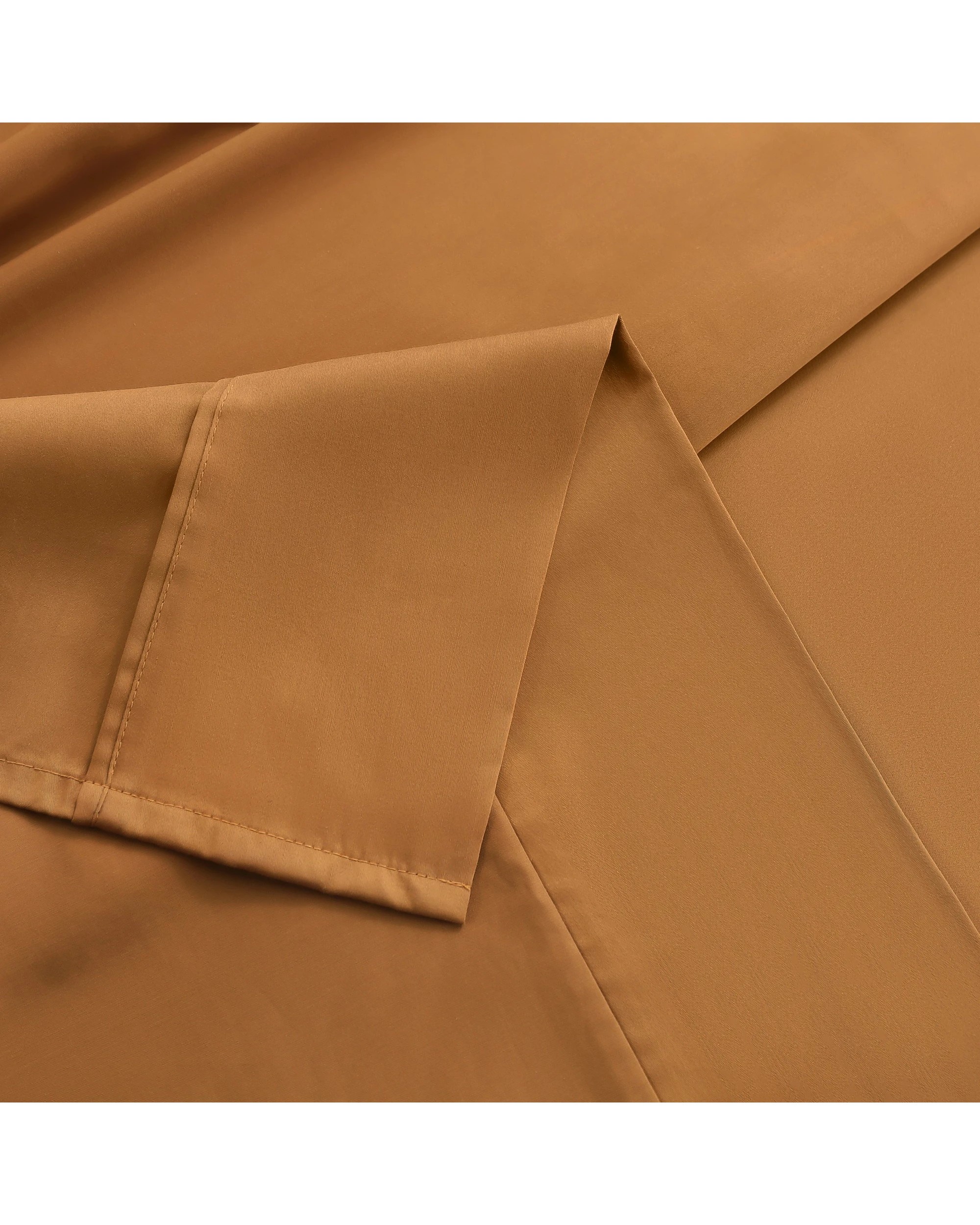 5 Serene 400TC Bamboo Cotton Sateen Sheet Set - King Single Bed - Rust, 5 of 6