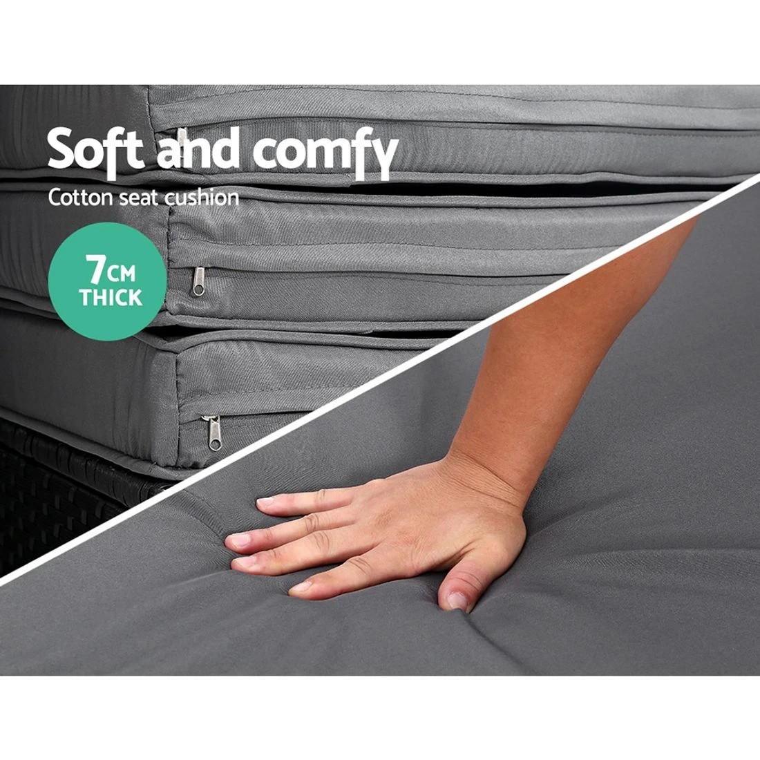 8 Gardeon Sun Lounge Setting Wicker Lounger Day Bed Outdoor Furniture Patio - Black, 8 of 8