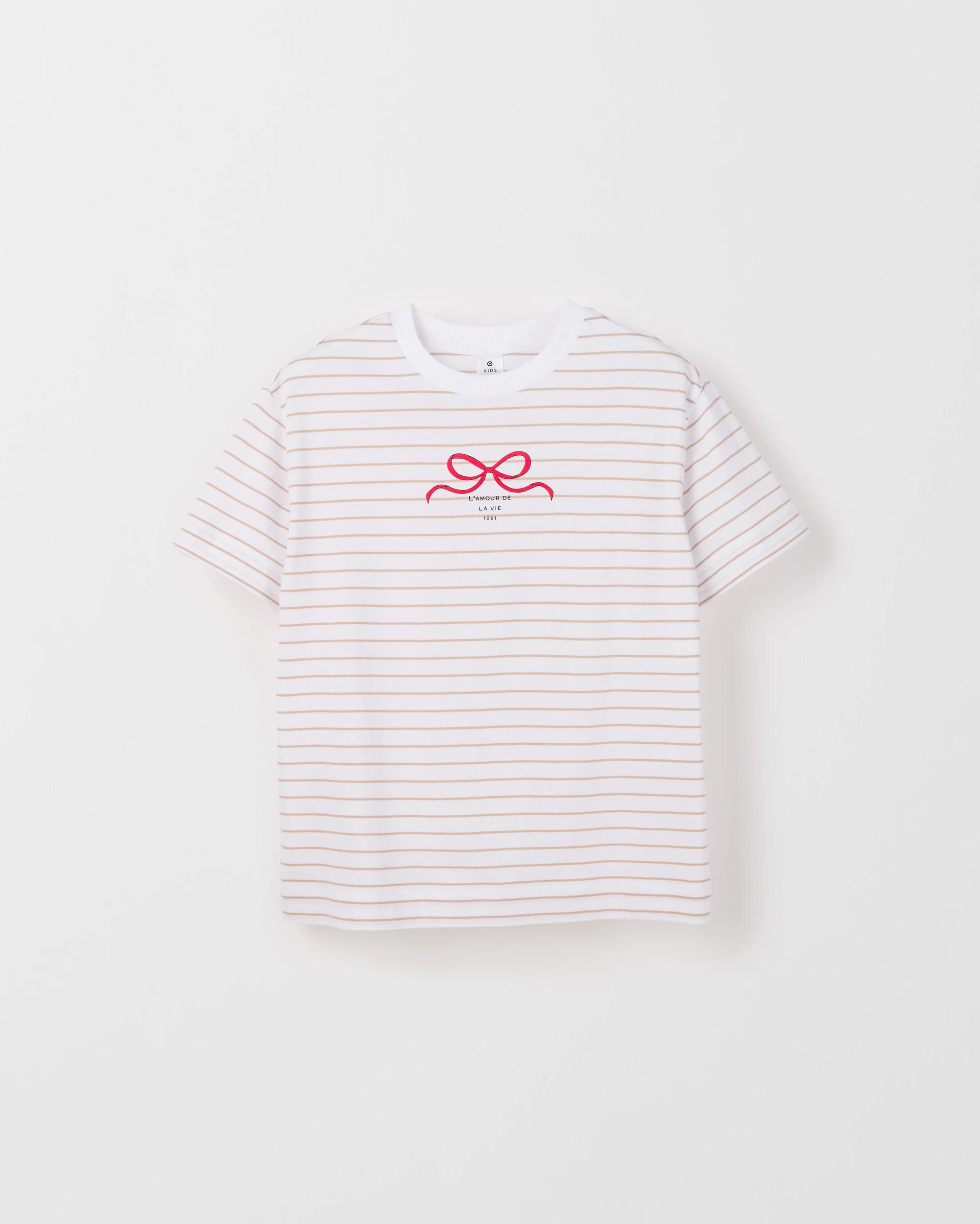 1 Target Kids Australian Cotton Longline Print T-Shirt STRIPE, 1 of 1
