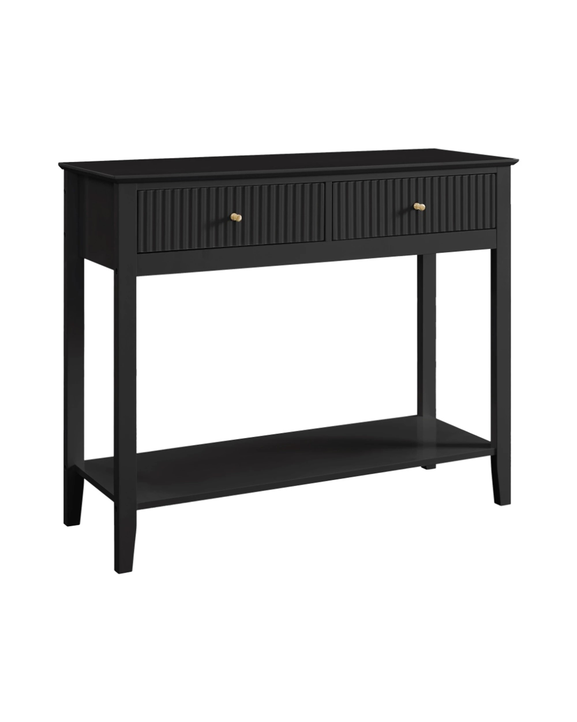 1 Alpine Bay Zara Fluted Console Table 100cm - Black, 1 of 8