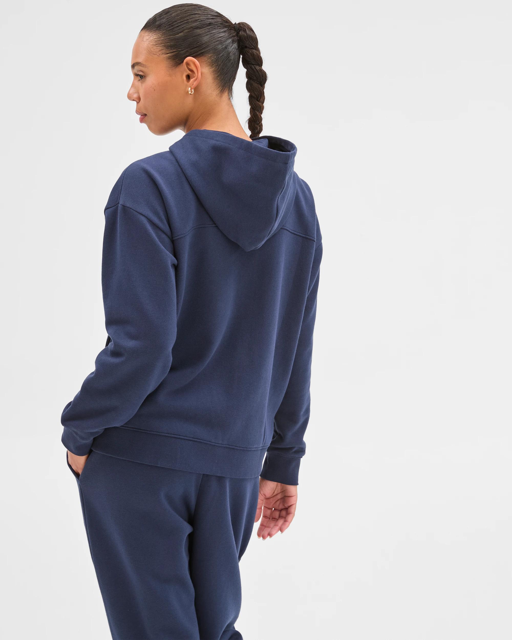 6 Target Active Australian Cotton Blend Fleece Zip Through Hoodie MARINE NAVY, 6 of 6