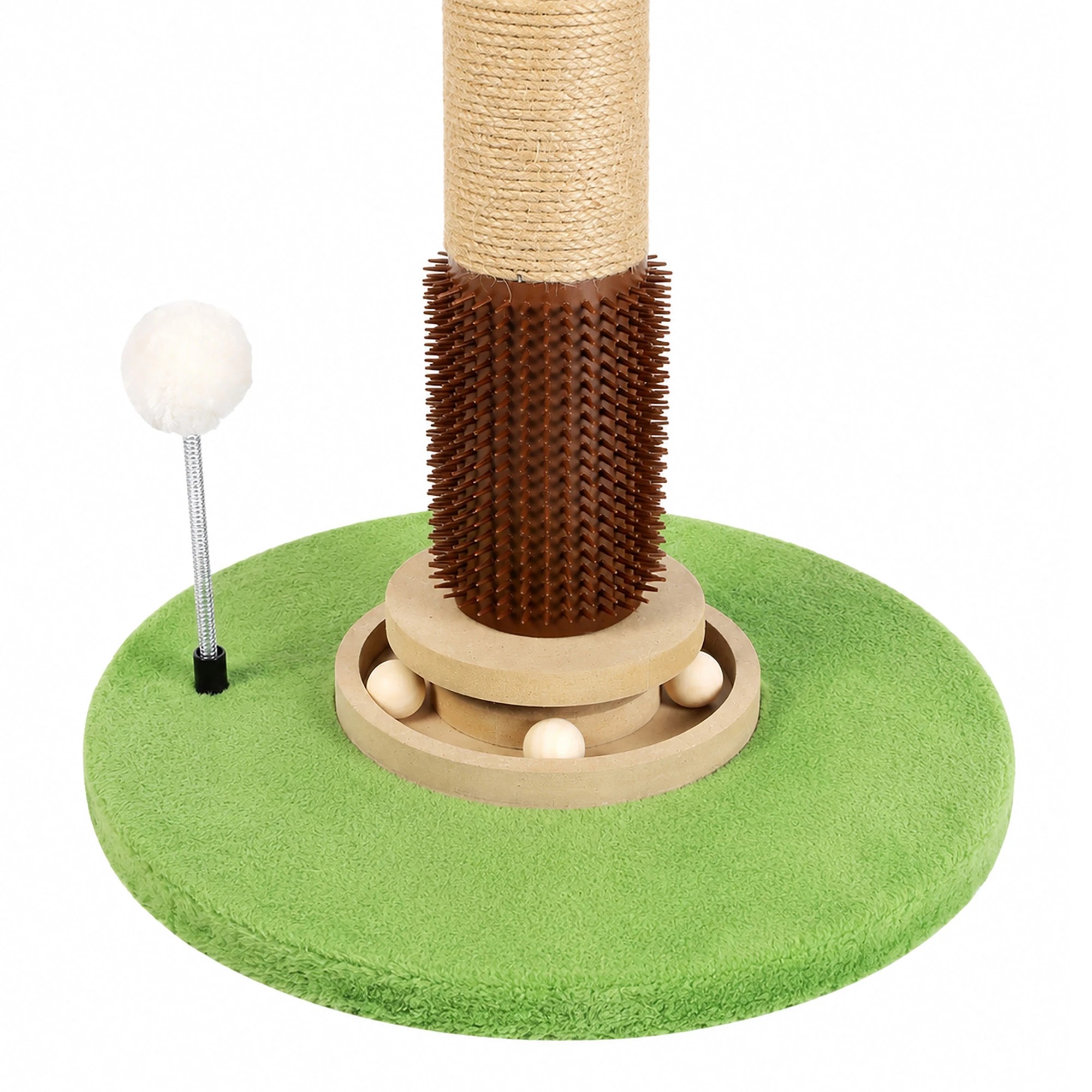 6 Pawz Cat Scratching Post Palm Tree Cat Scratcher Balls Sisal - Green - Green, 6 of 8