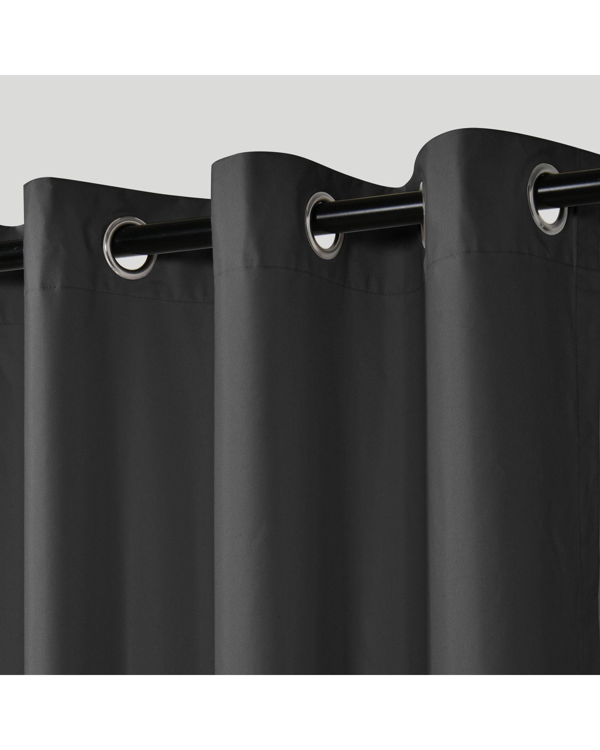 2 Sherwood Home Orlando Blockout Eyelet Curtain Pair 140x223cm - Charcoal, 2 of 5