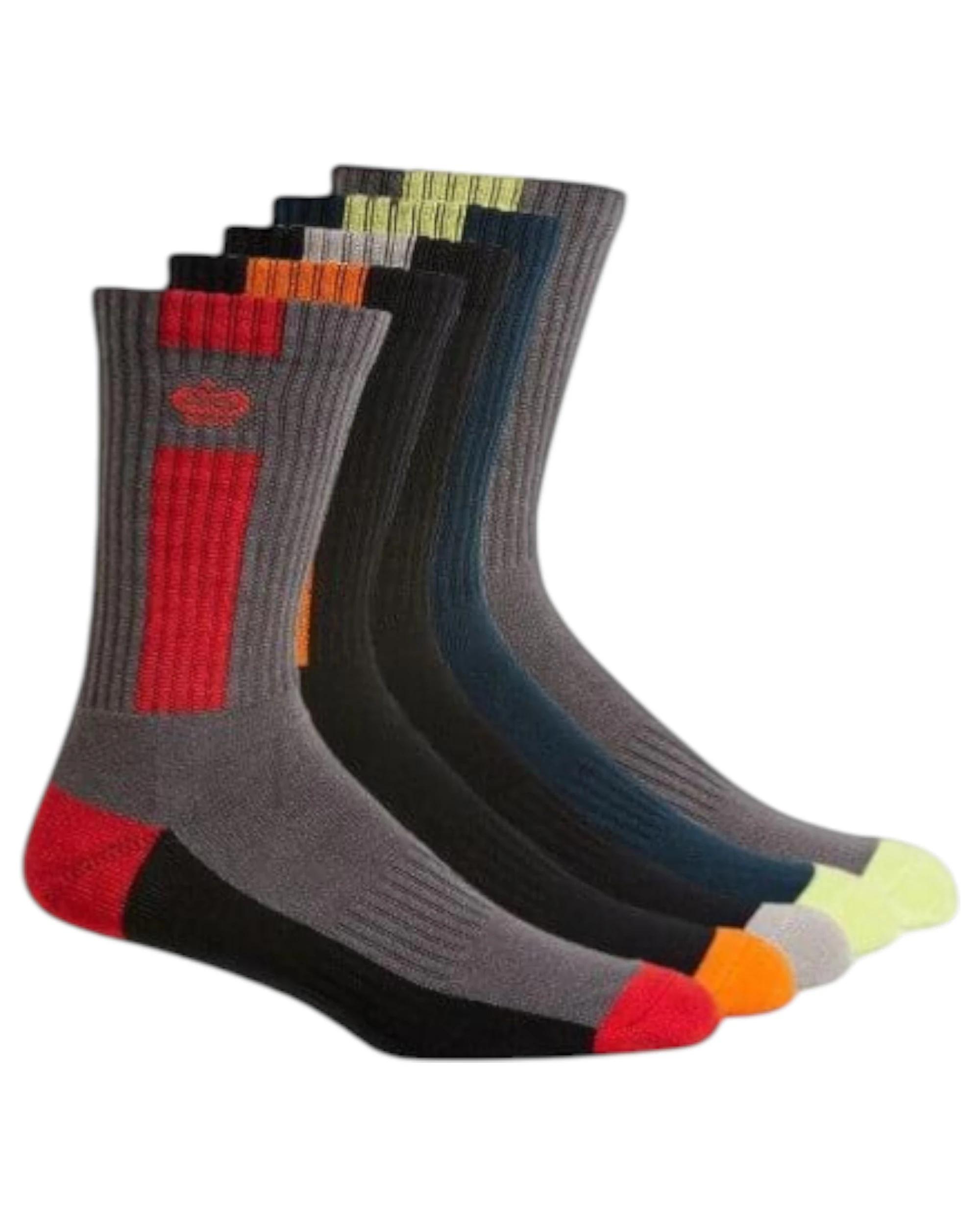 1 KingGee 5 Pairs Work Socks Multi-Colour Crew MULTI, 1 of 7