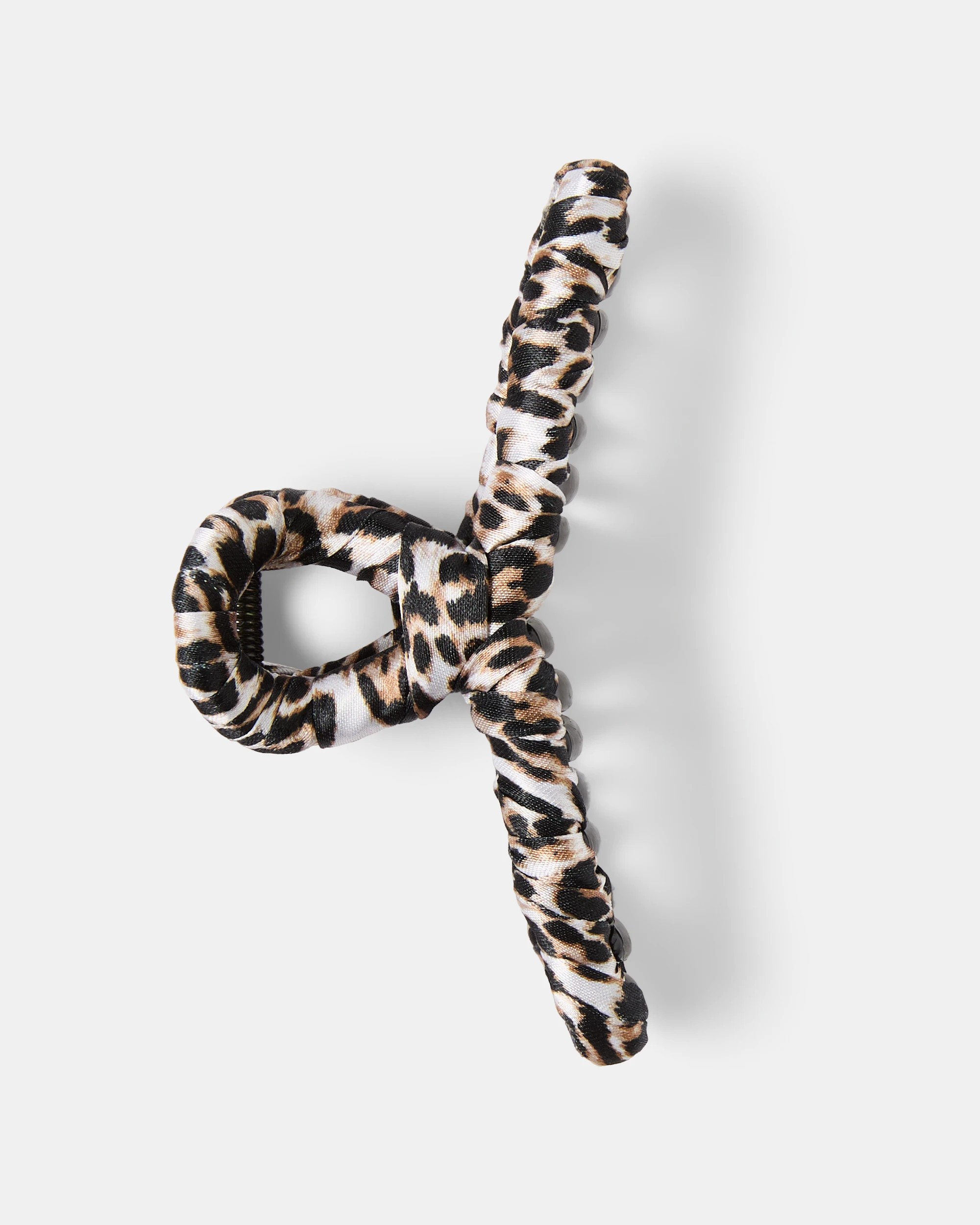 1 Leopard Fabric Loop Claw Hair Clip, 1 of 4