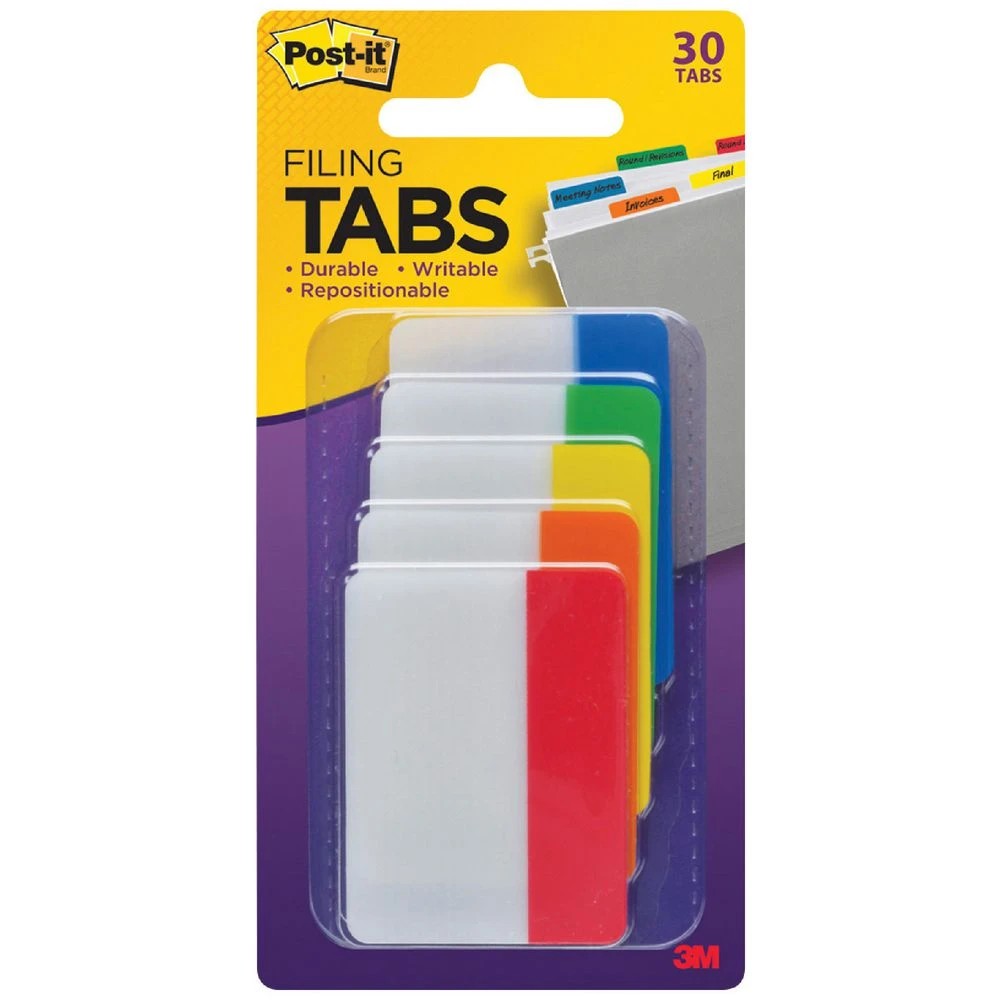 1 Post-it Filing Tabs 50 x 38mm Assorted 5 Pack, 1 of 7