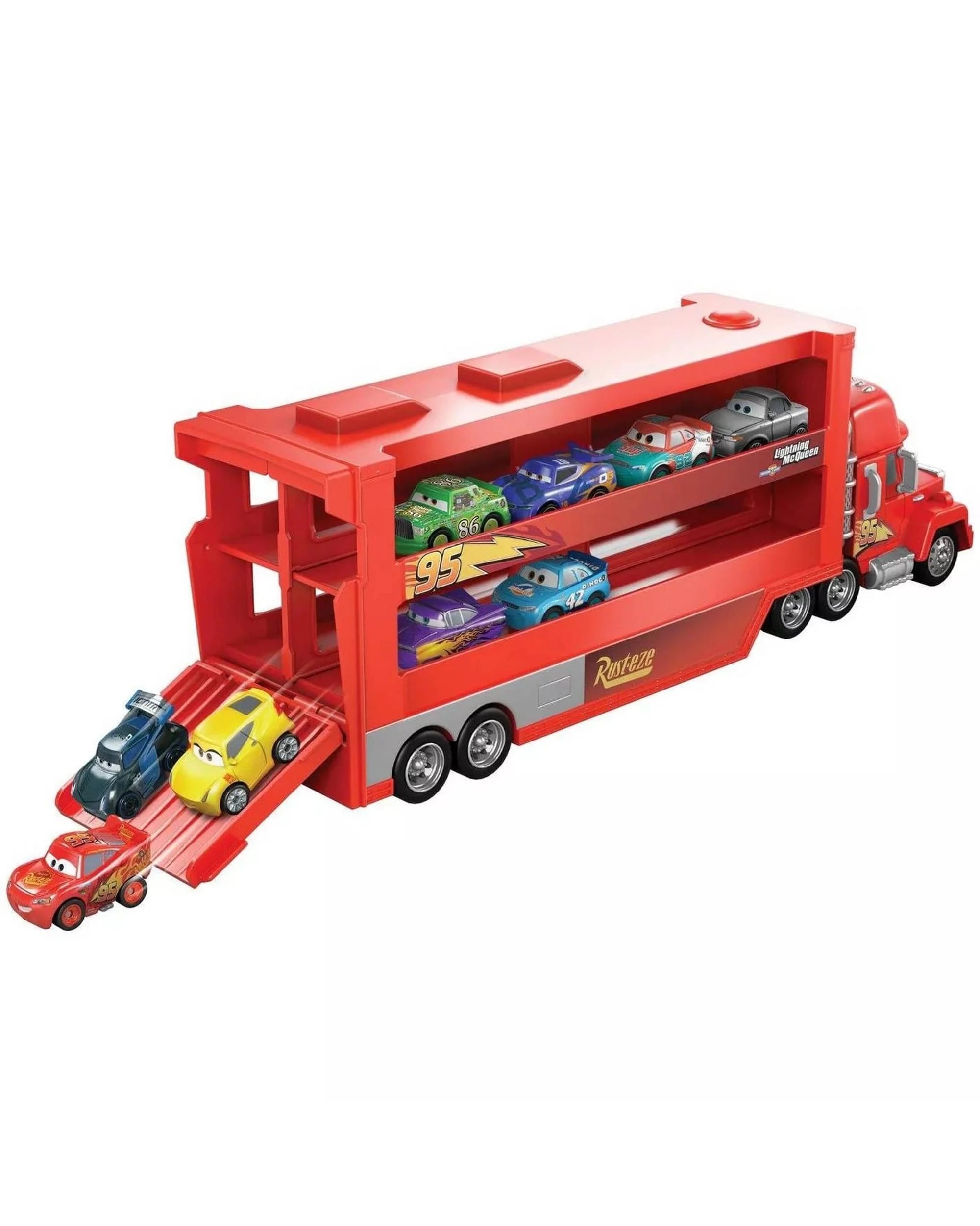 4 Disney Pixar Cars Mack Mini Racers Hauler With Lightning McQueen Diecast Car, 4 of 7