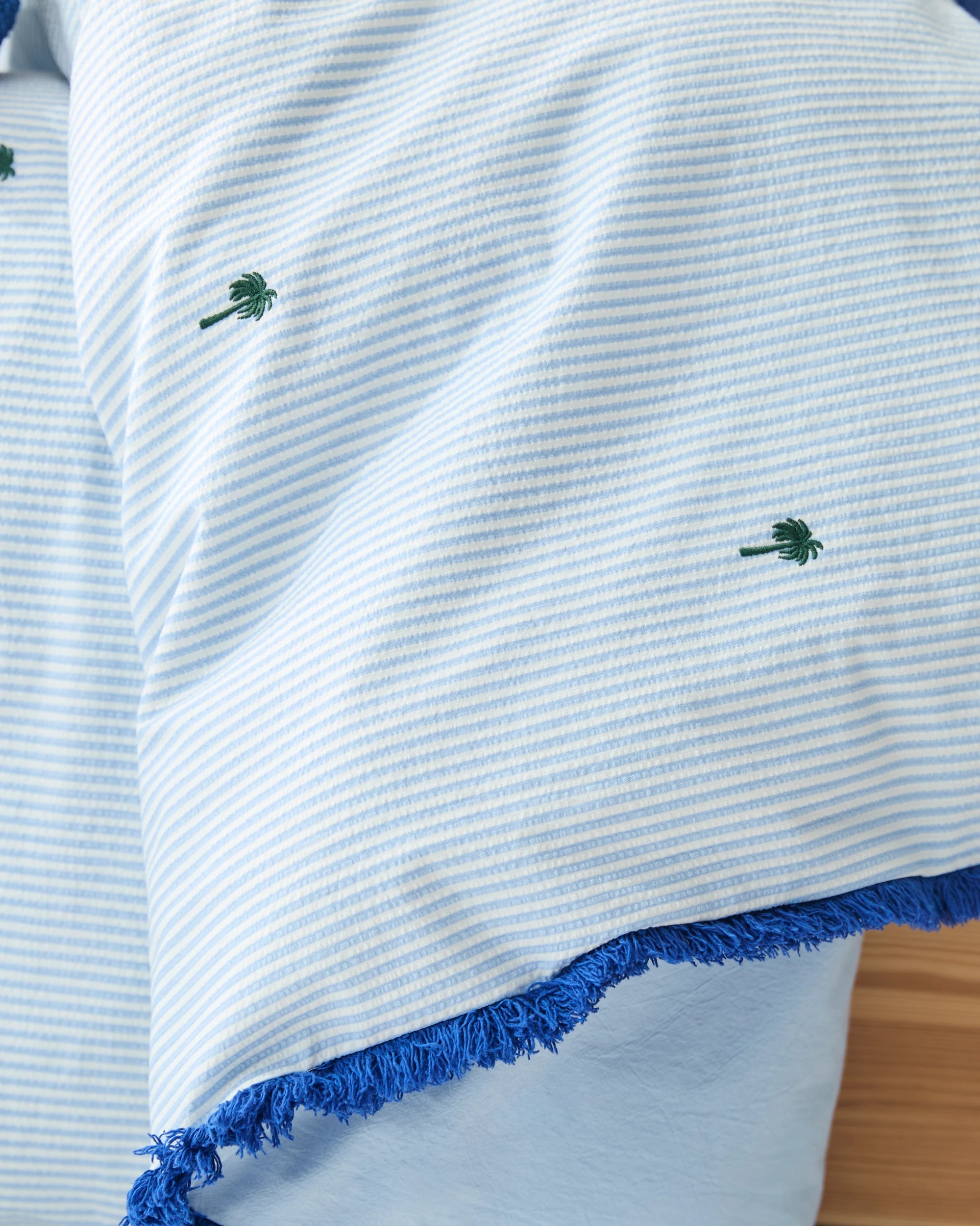 4 Target Bailey Embroidered Palm Cotton Quilt Cover Set - Double Bed - Blue, 4 of 7