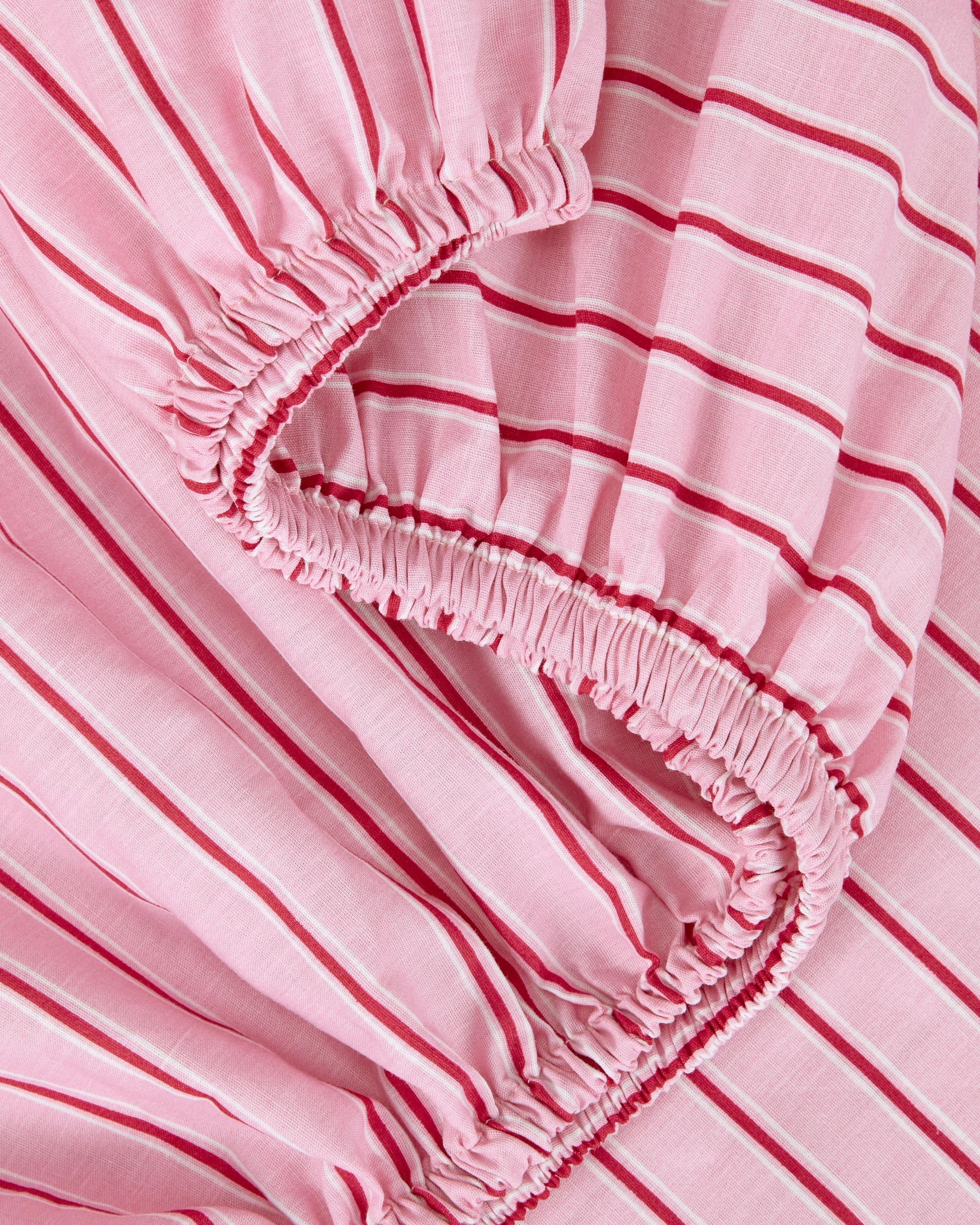 3 250 Thread Count Cotton Stripe Sheet Set - King Bed, Pink, 3 of 7