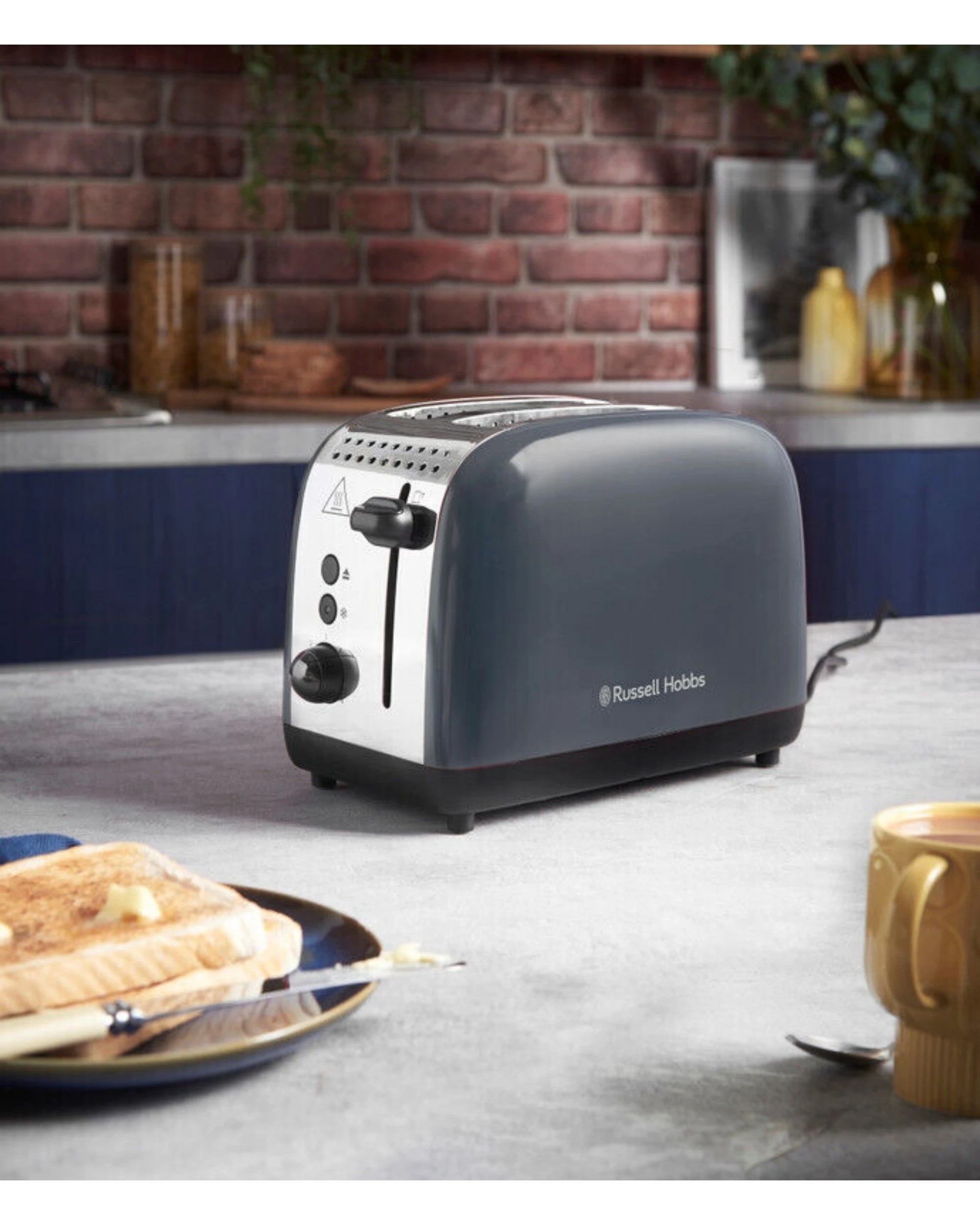3 Russell Hobbs Colour Plus 2 Slice Toaster - Storm Grey, 3 of 3