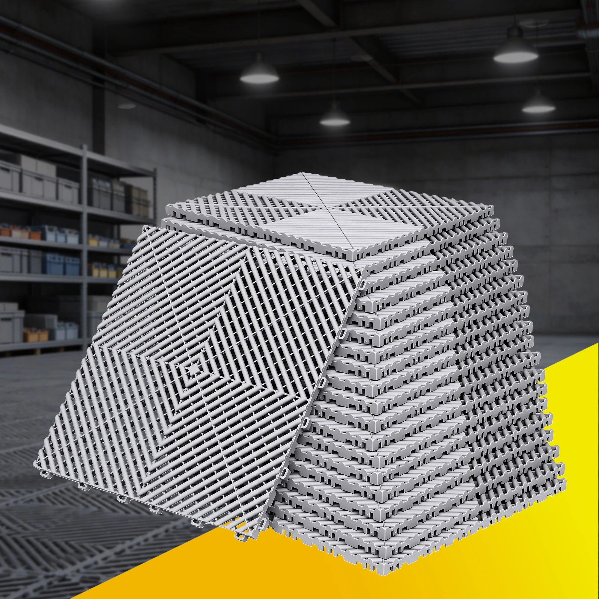4 Giantz 20PCS Garage Floor Tiles Interlocking Drainage Non-Slip Tiles Heavy Duty for - Grey, 4 of 4