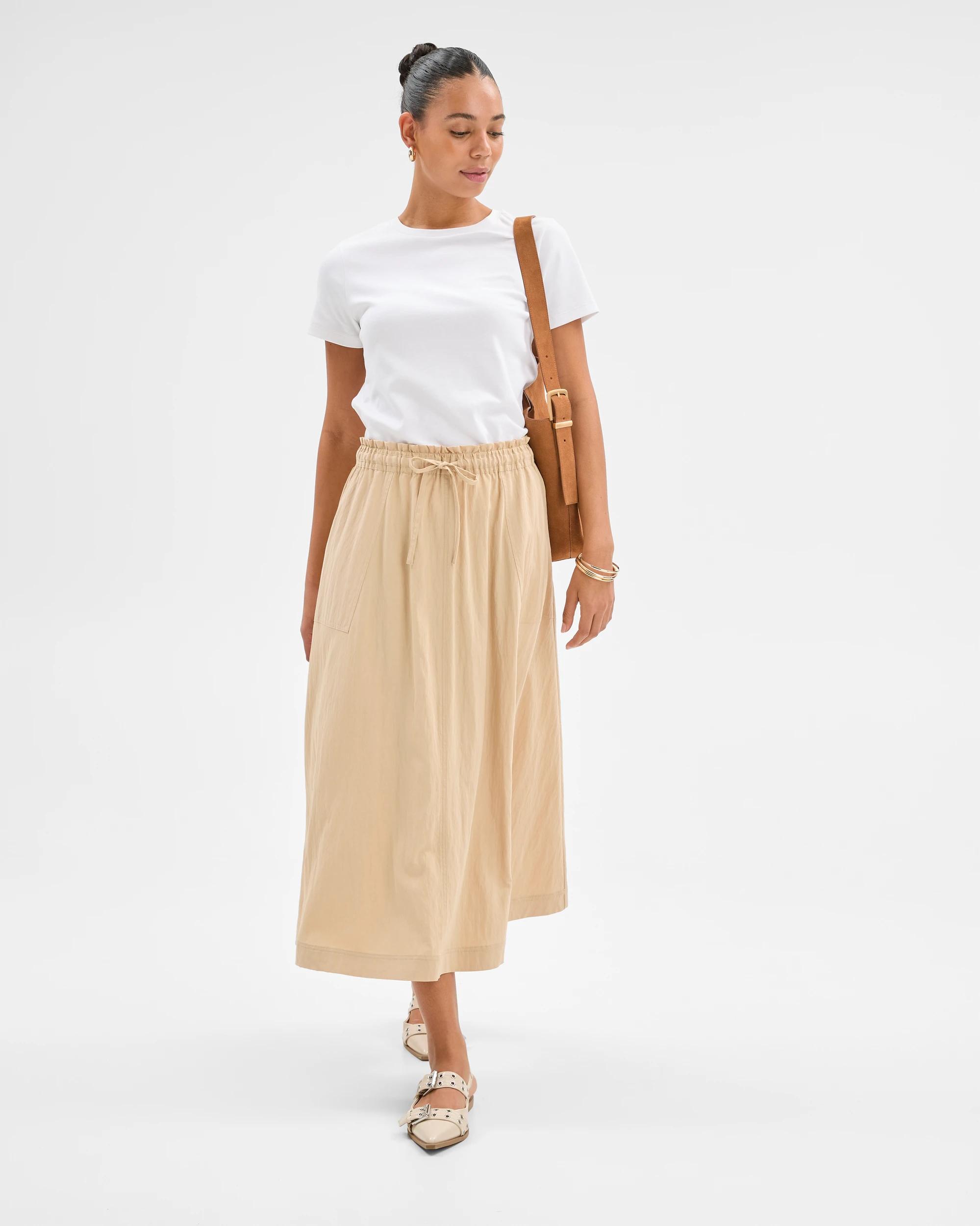 1 Target Pull On Midi Skirt CASHEW, 1 of 5