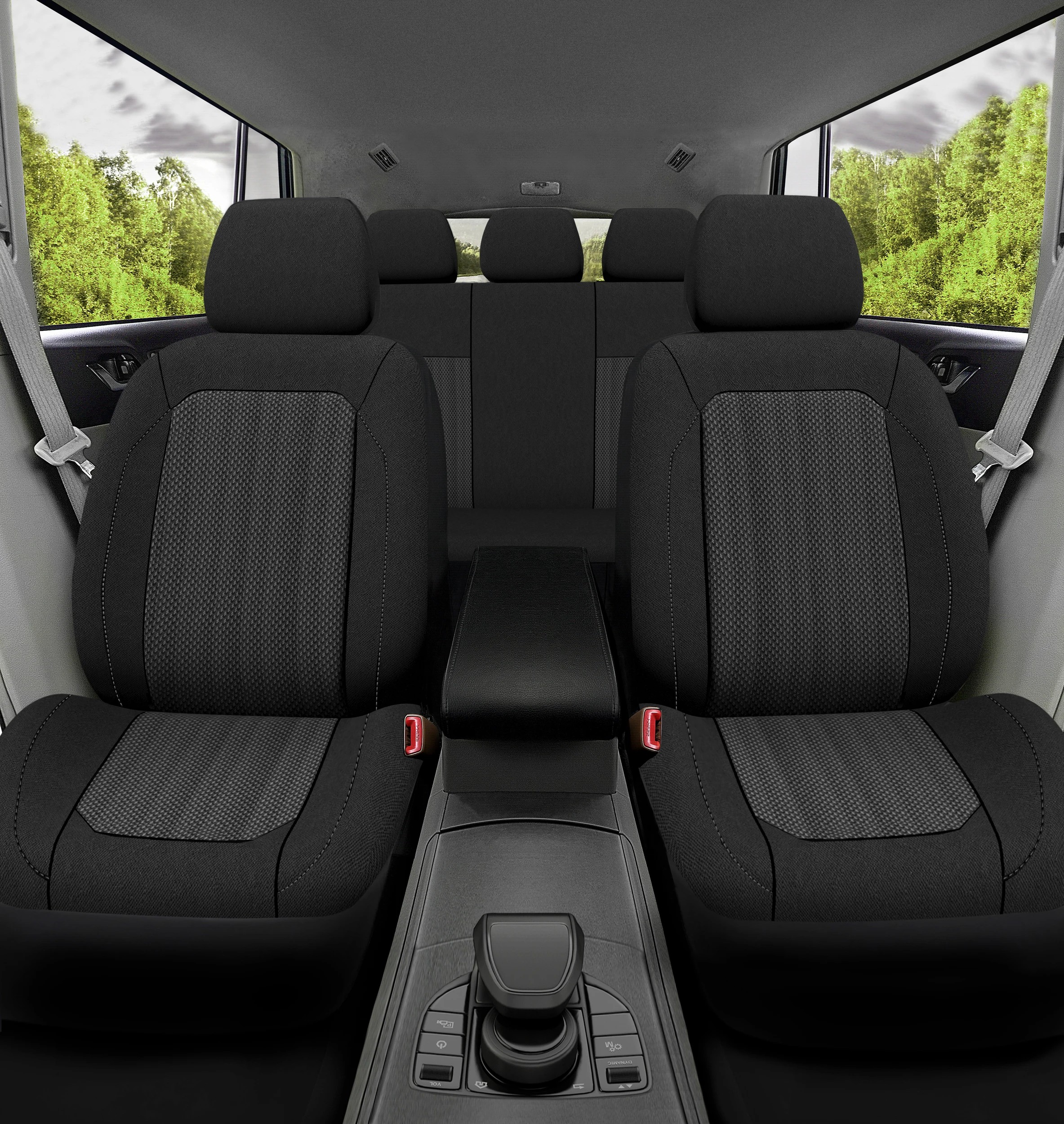 2 3 Pack Jacquard Seat Covers - Black, 2 of 2