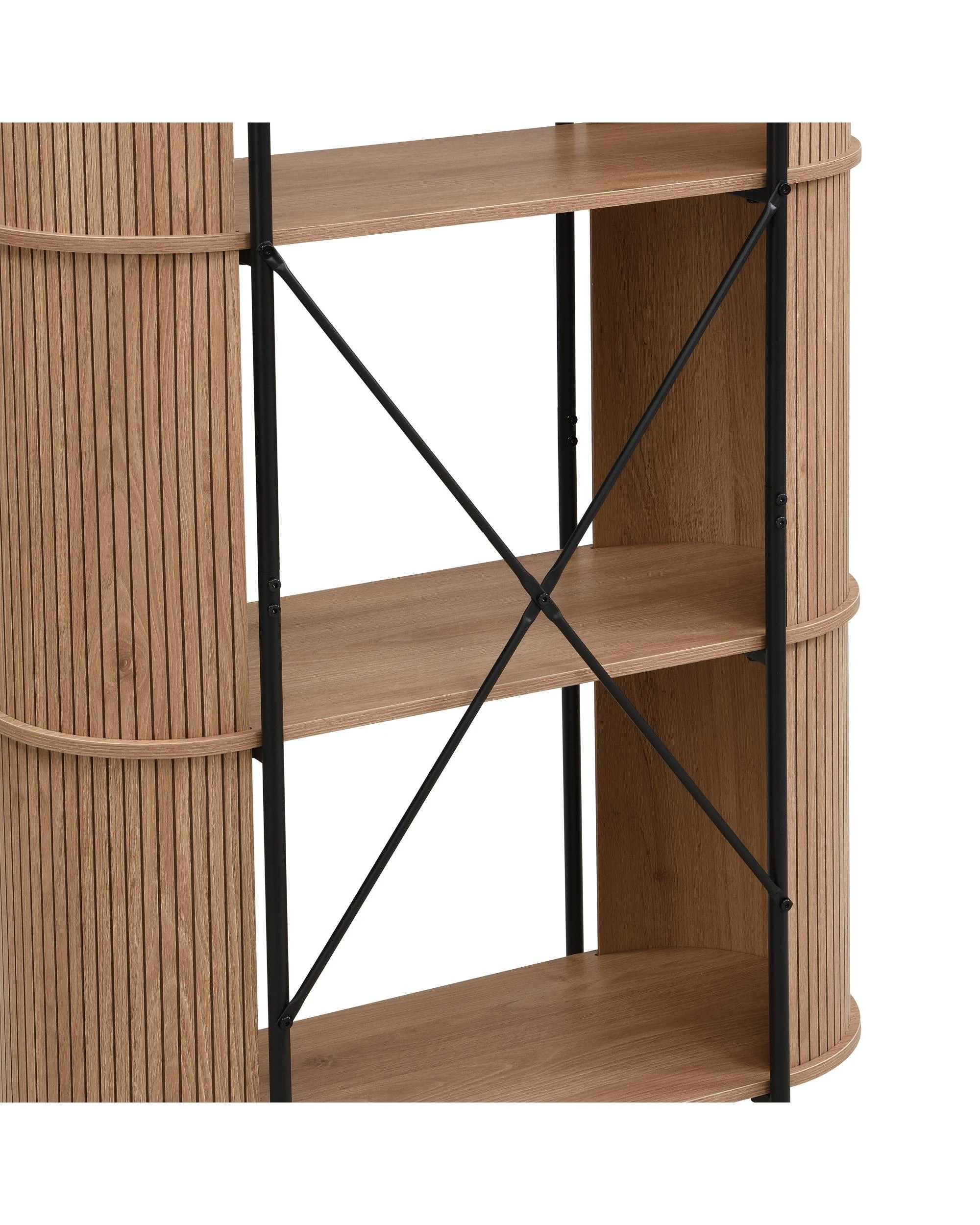 9 Kodu Bookcase Open Shelving 3 Tier Oak - Black, 9 of 10