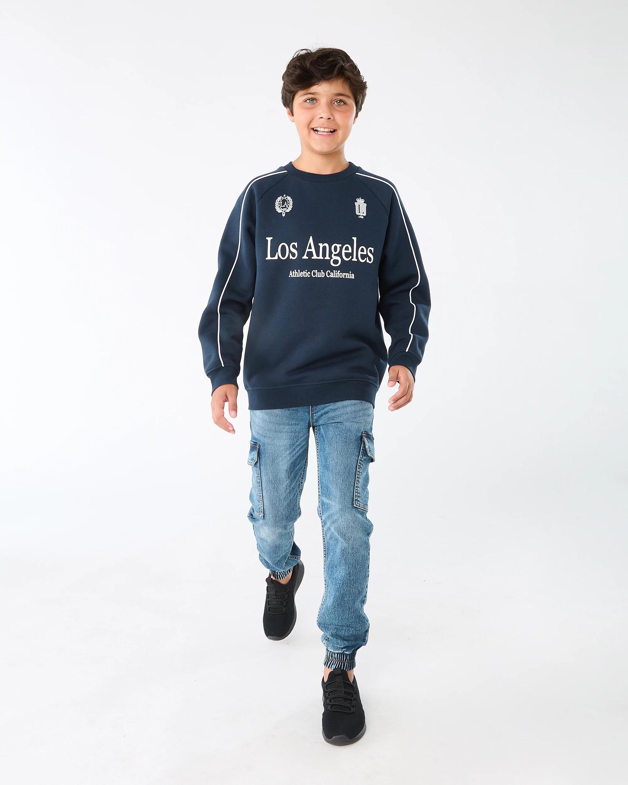 7 Oversized Pipe Detail Crew Neck Sweatshirt Nvy Varsit, 7 of 7