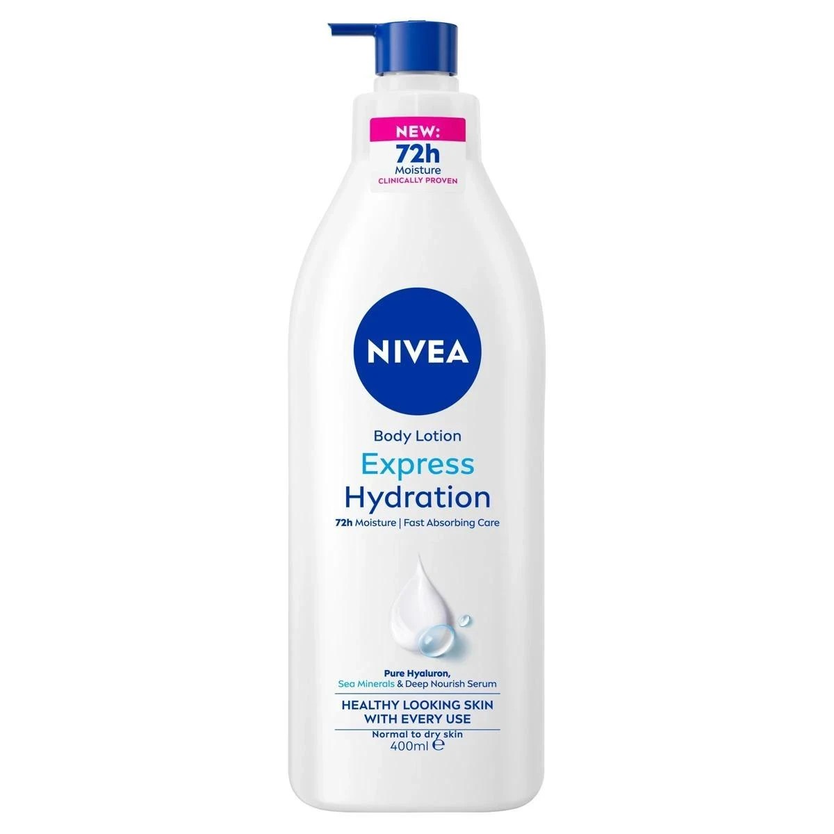 1 Nivea Express Hydration Body Lotion 400ml - Deep Moisture Serum and Sea Minerals, 1 of 9
