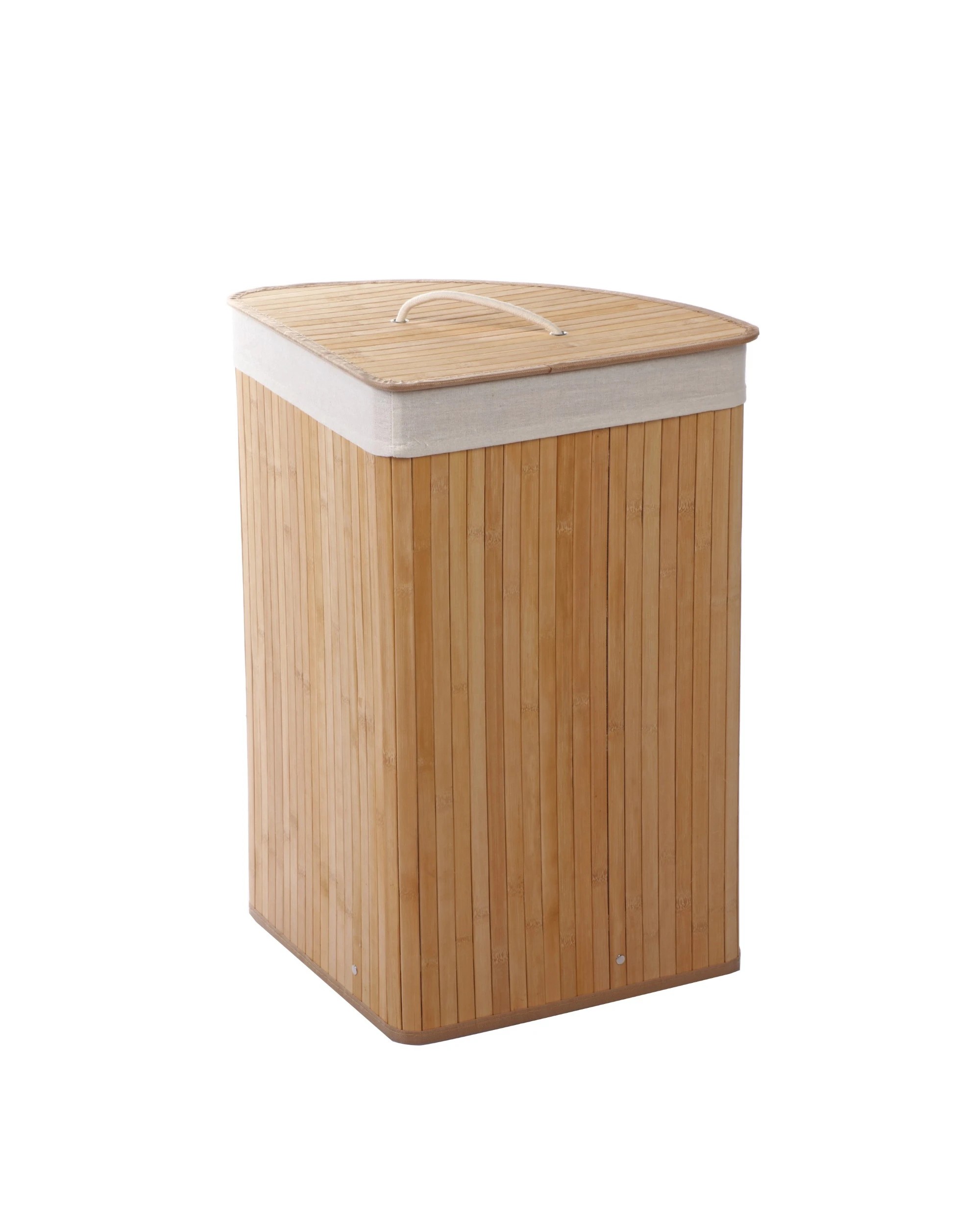 1 Sherwood Home Foldable Bamboo Corner Laundry Hamper - Natural, 1 of 8