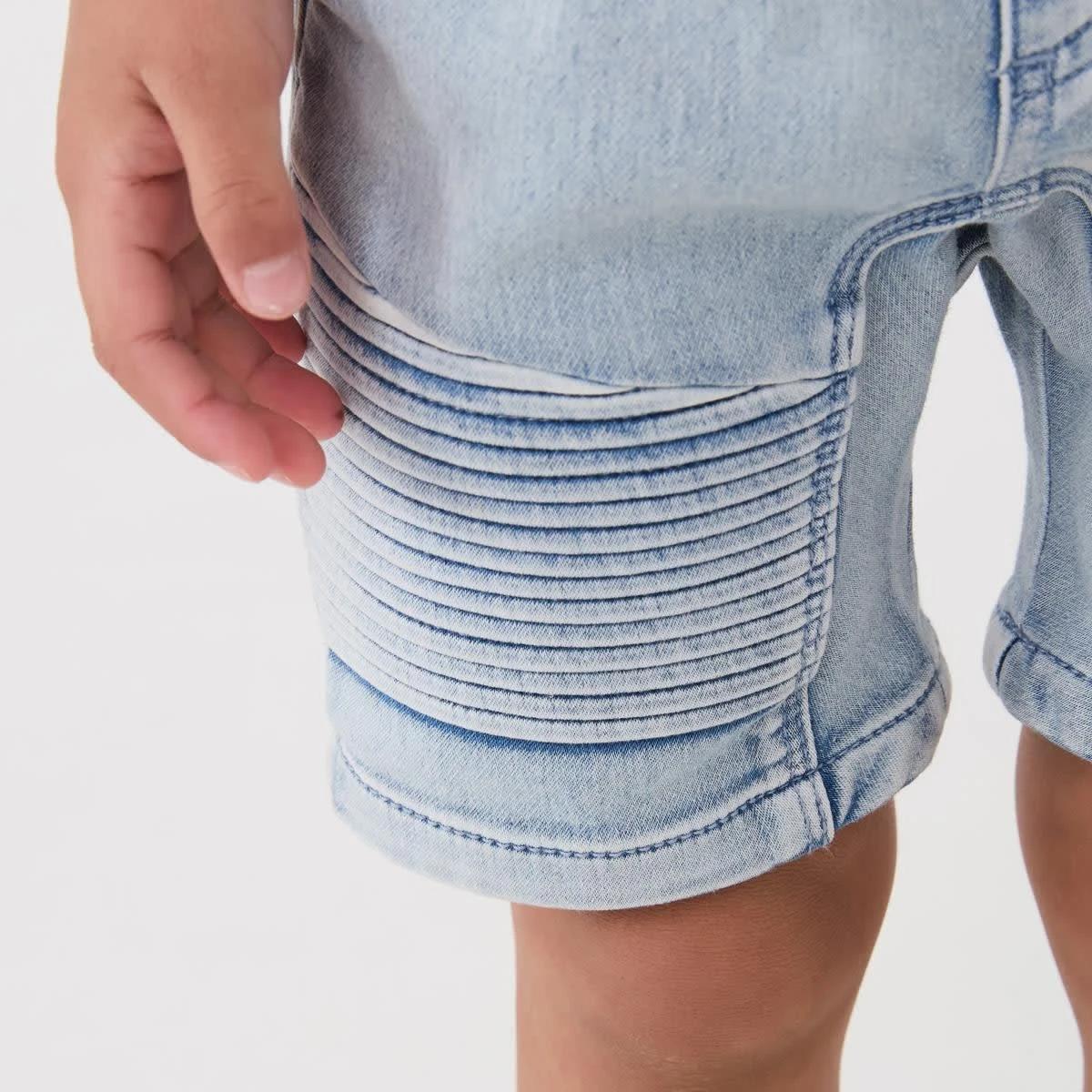 4 Moto Denim Shorts MID WASH, 4 of 6