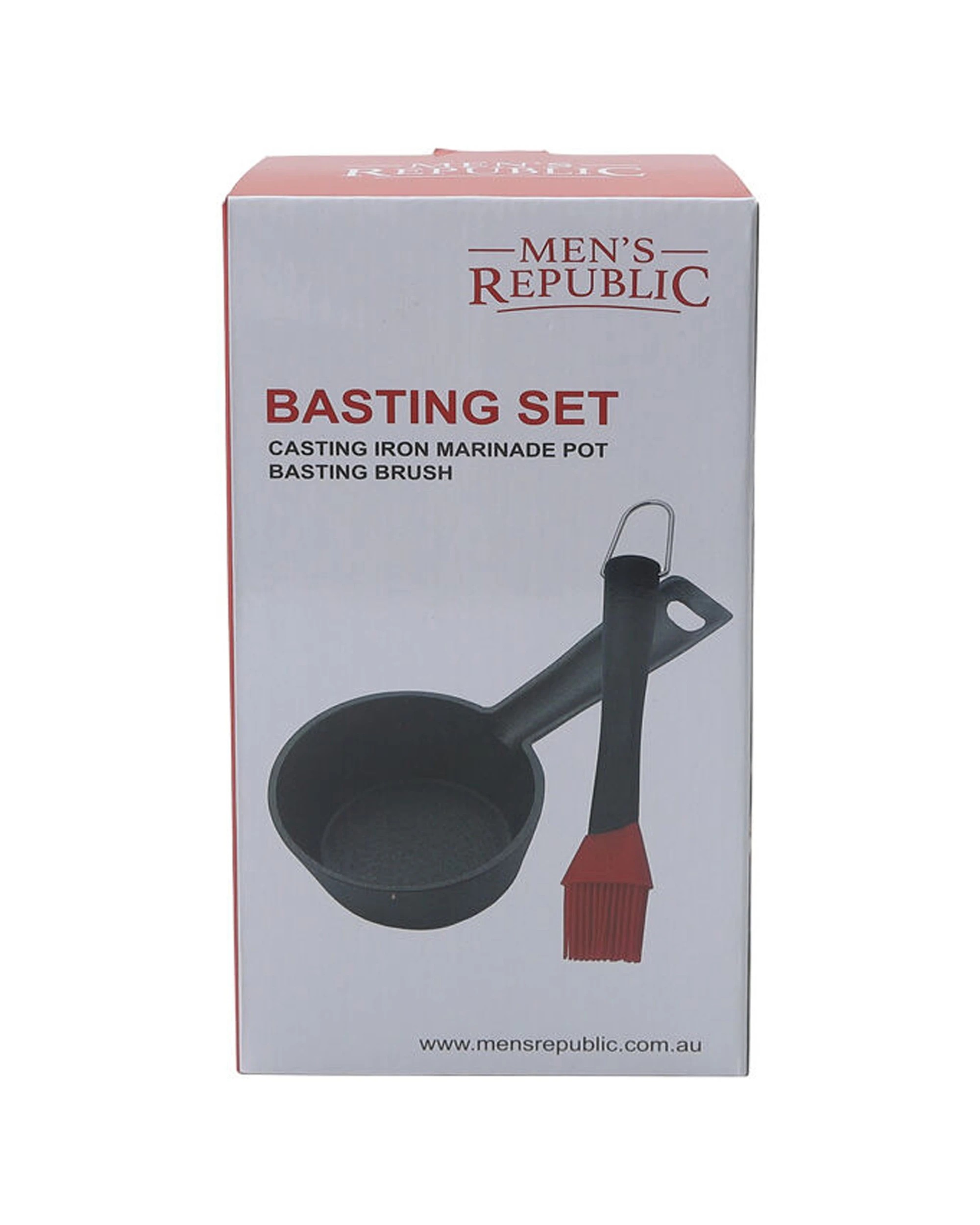 1 Mens Republic Basting Set Cast Iron Pot And Basting Brush For Bbq Essential Kit - Black, 1 of 5