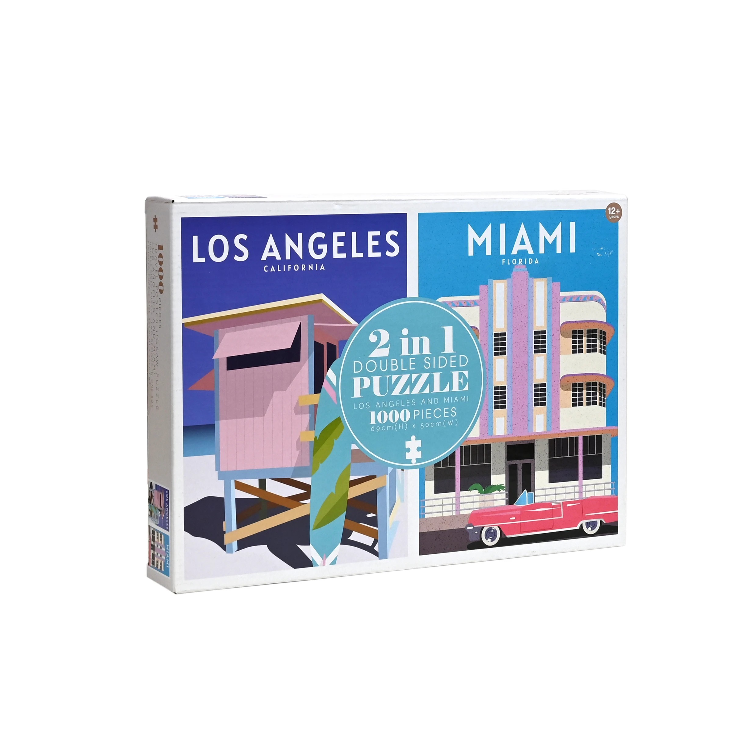 3 1000 Piece 2 in 1 Double Sided Vintage Travel Poster Puzzles - Assorted, 3 of 9