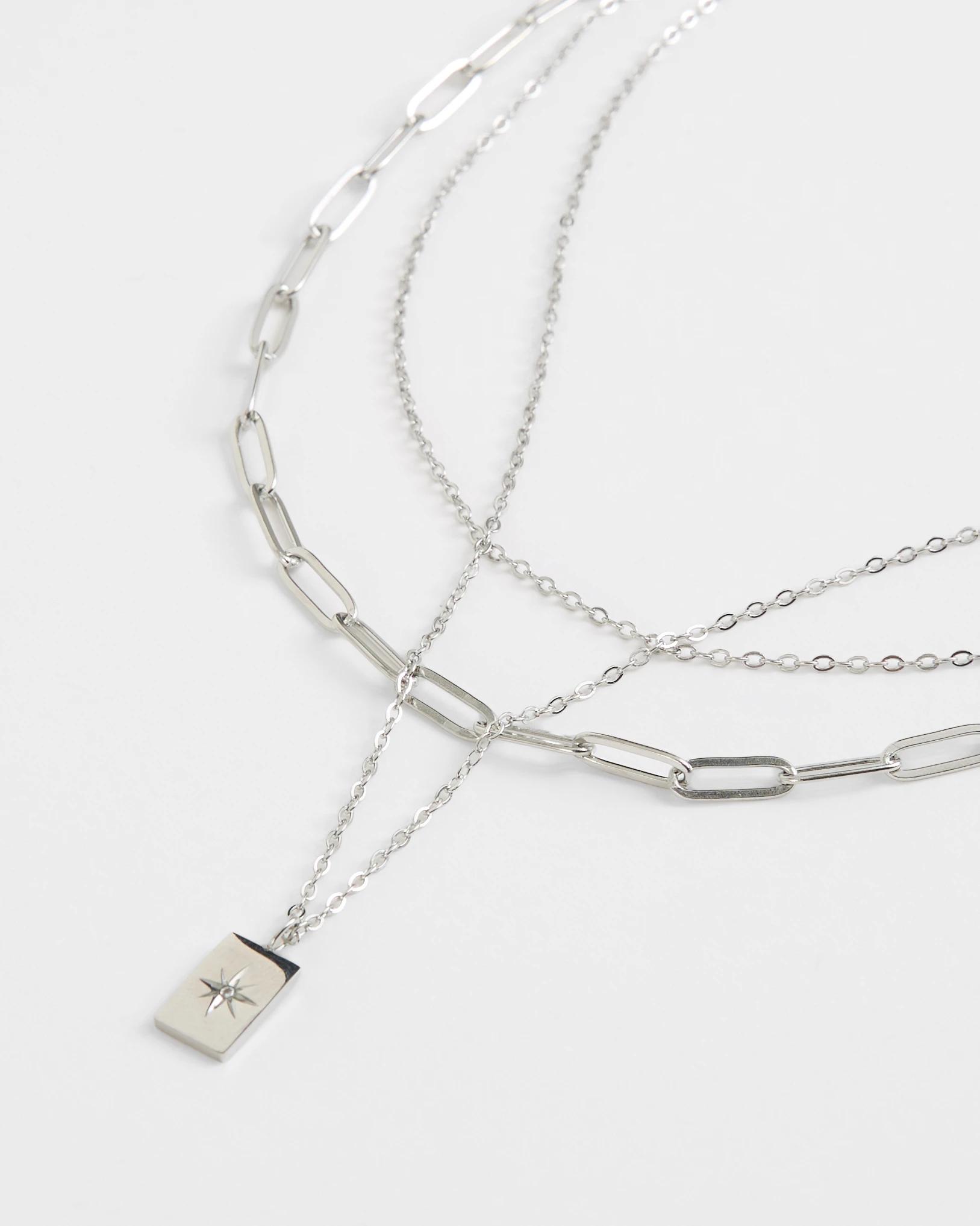 2 Target Woman Waterproof 3 Pack Pendant Necklace Set SILVER, 2 of 2