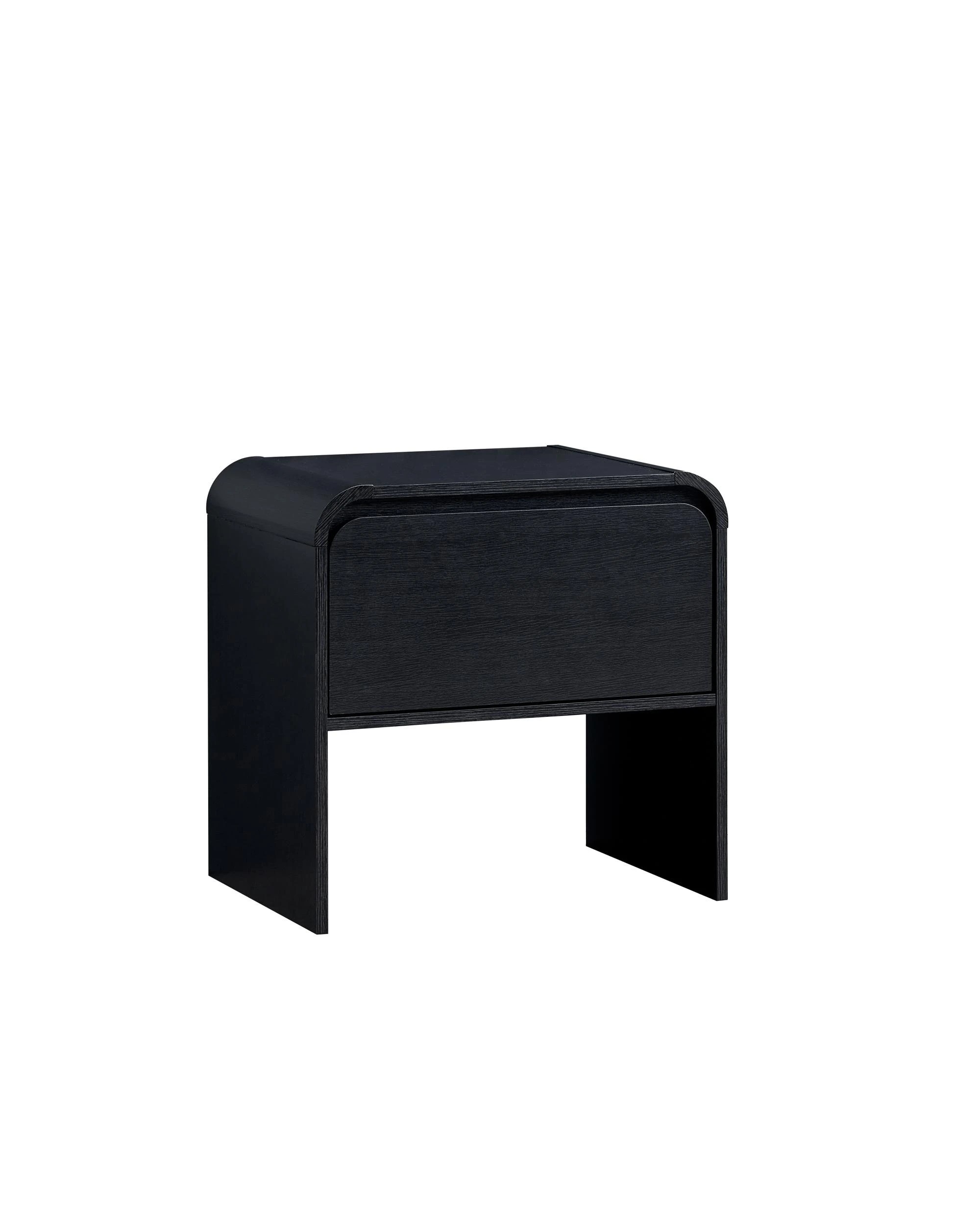 1 Kodu Bedside Unit Nightstand Side Table 1 Drawer - Black, 1 of 7